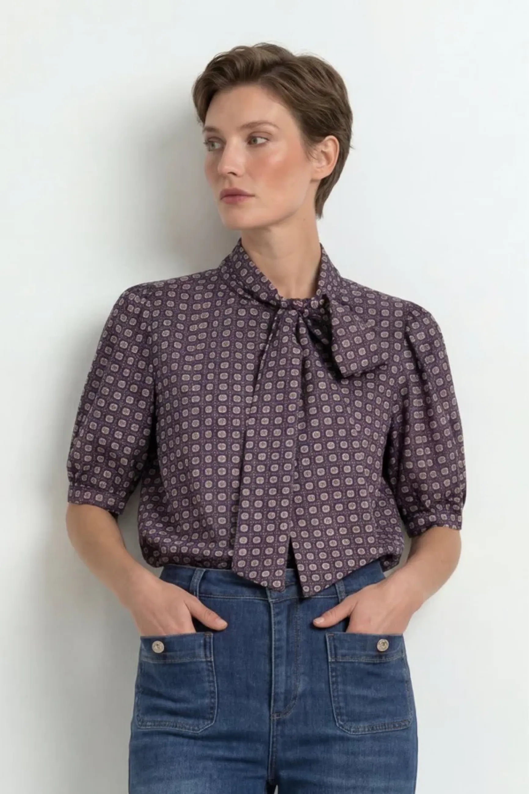 Schluppenbluse mit Dots