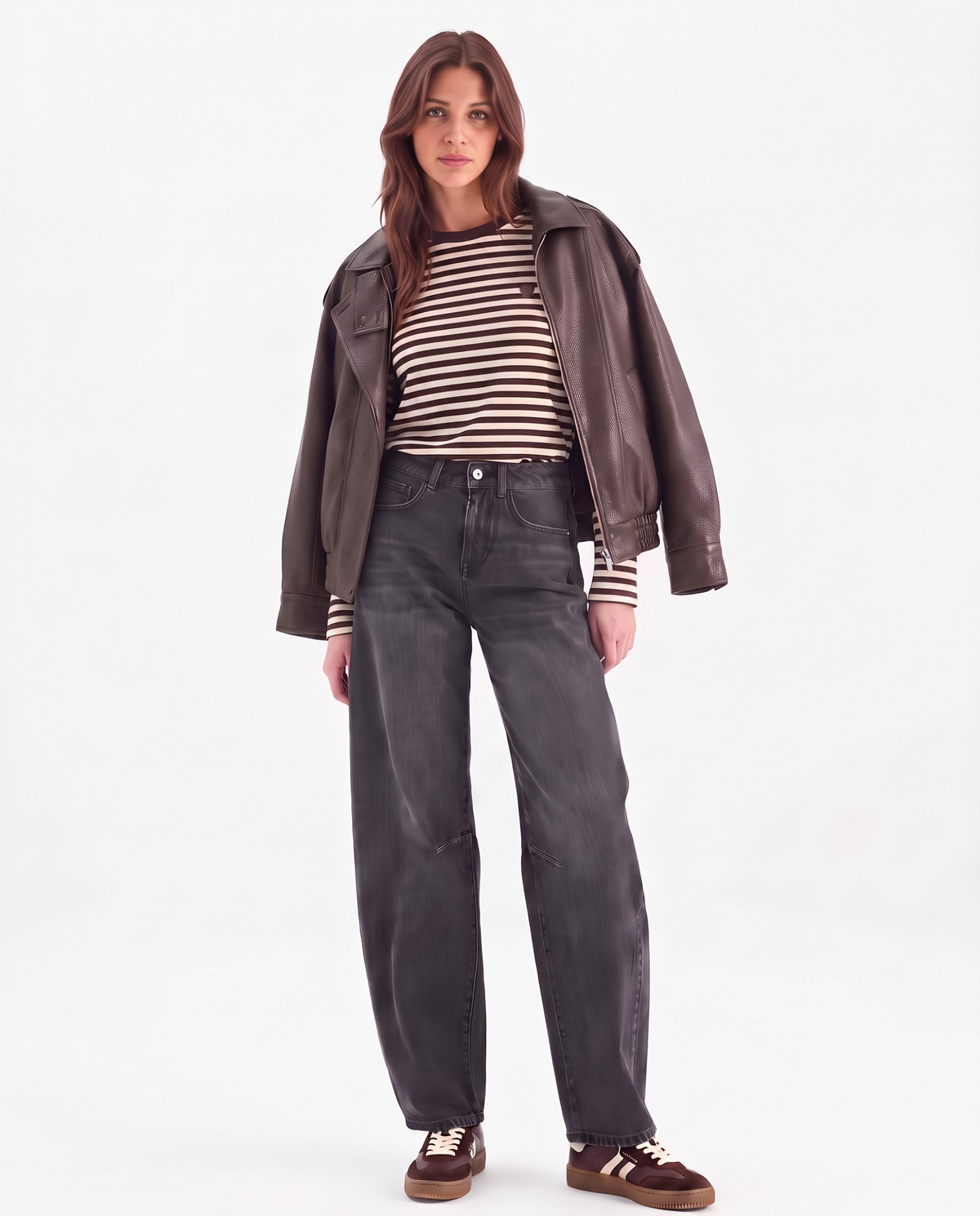 Kunstlederjacke mit Reverskragen