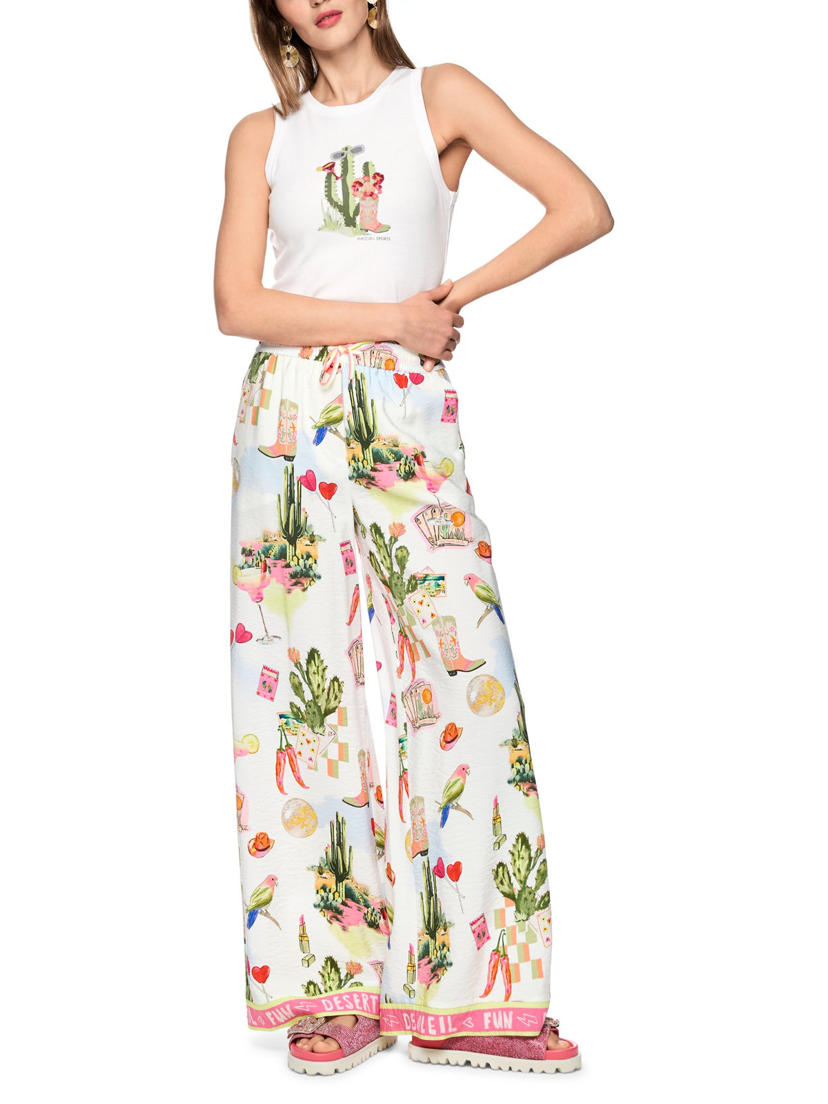 Top mit Kaktus-Print