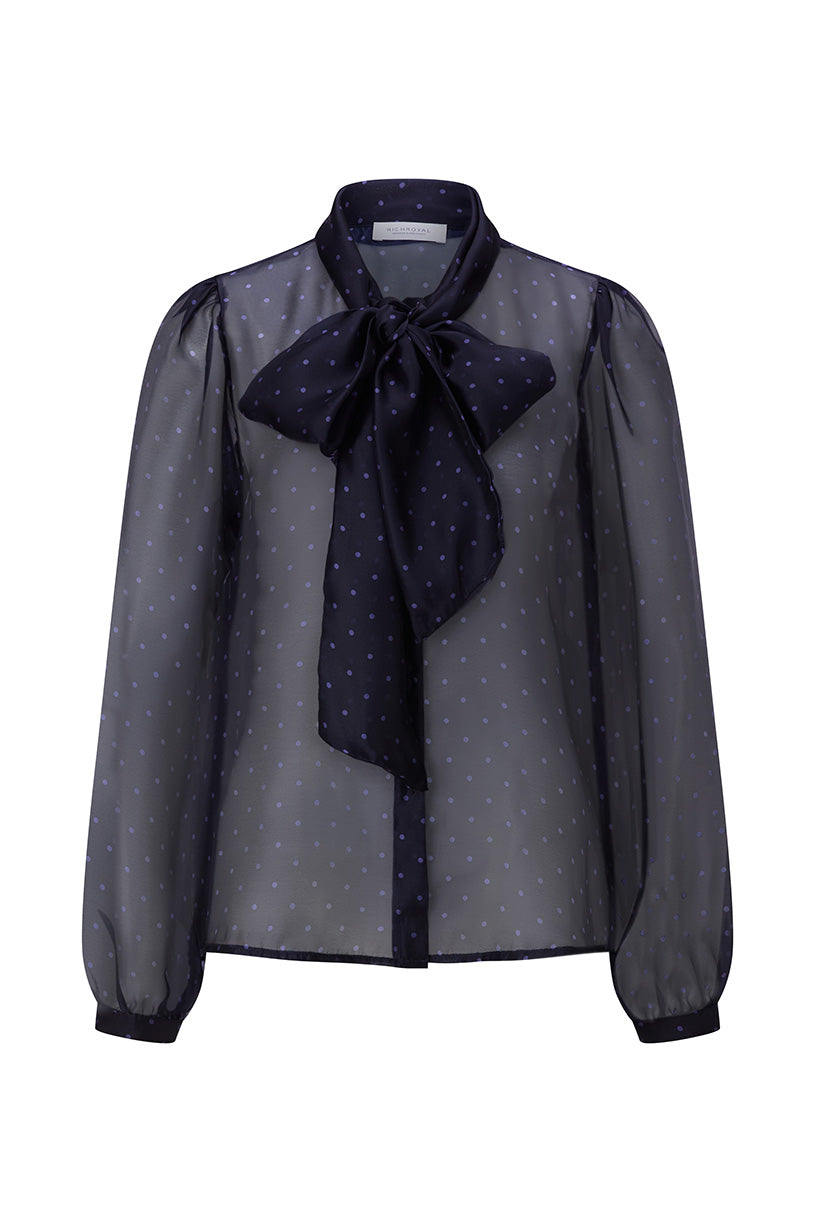 Chiffon-Bluse mit Schluppe