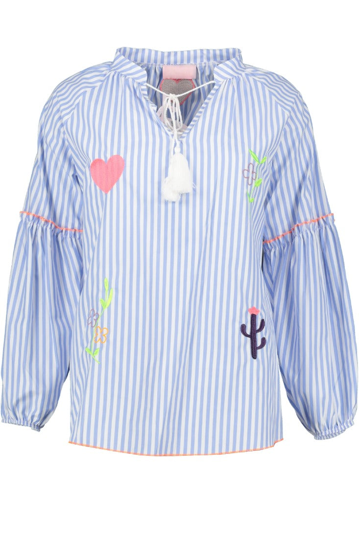 Goose Flash Blusen Blau/Weiß