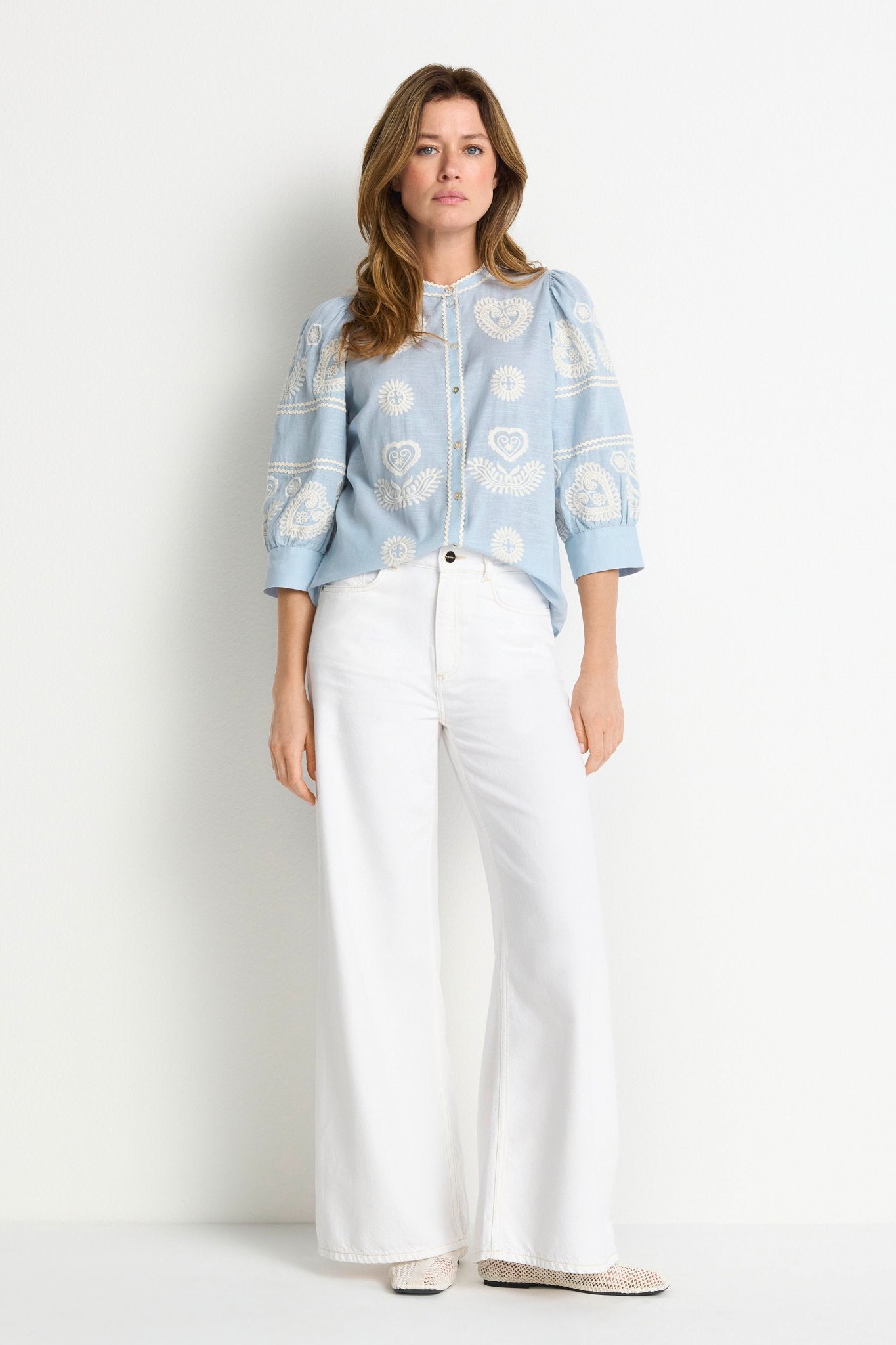 Boho-Bluse mit Stickerei