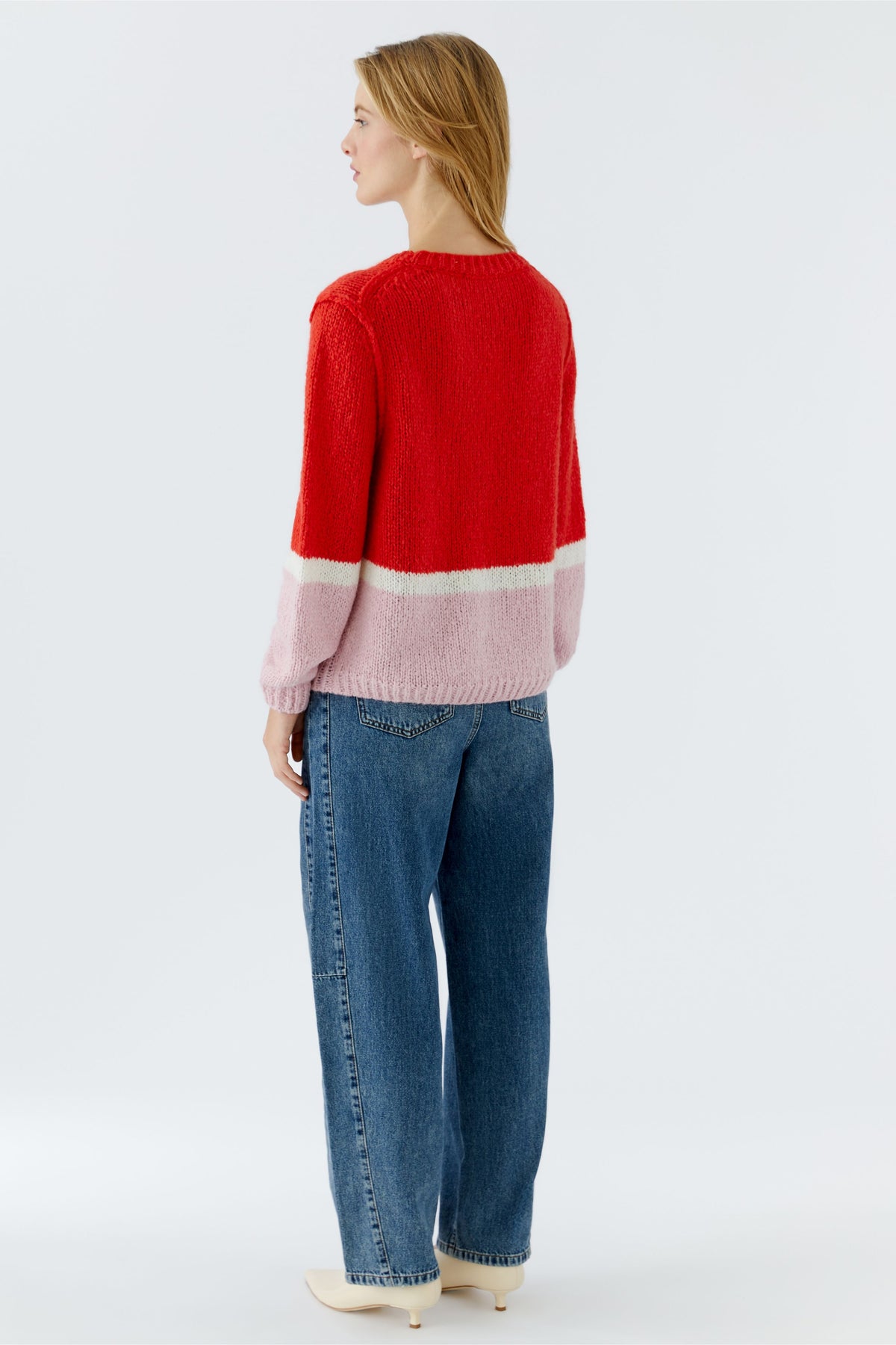 Oui Strickpullover Red Rose