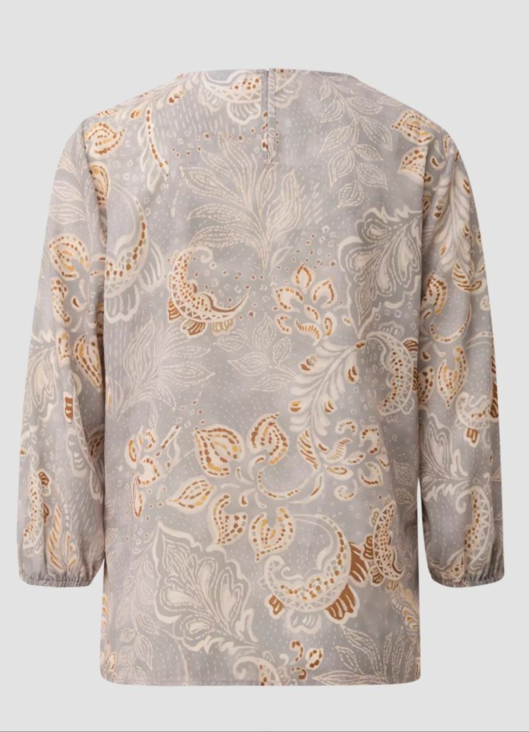Crêpe-Bluse mit All-over-Print