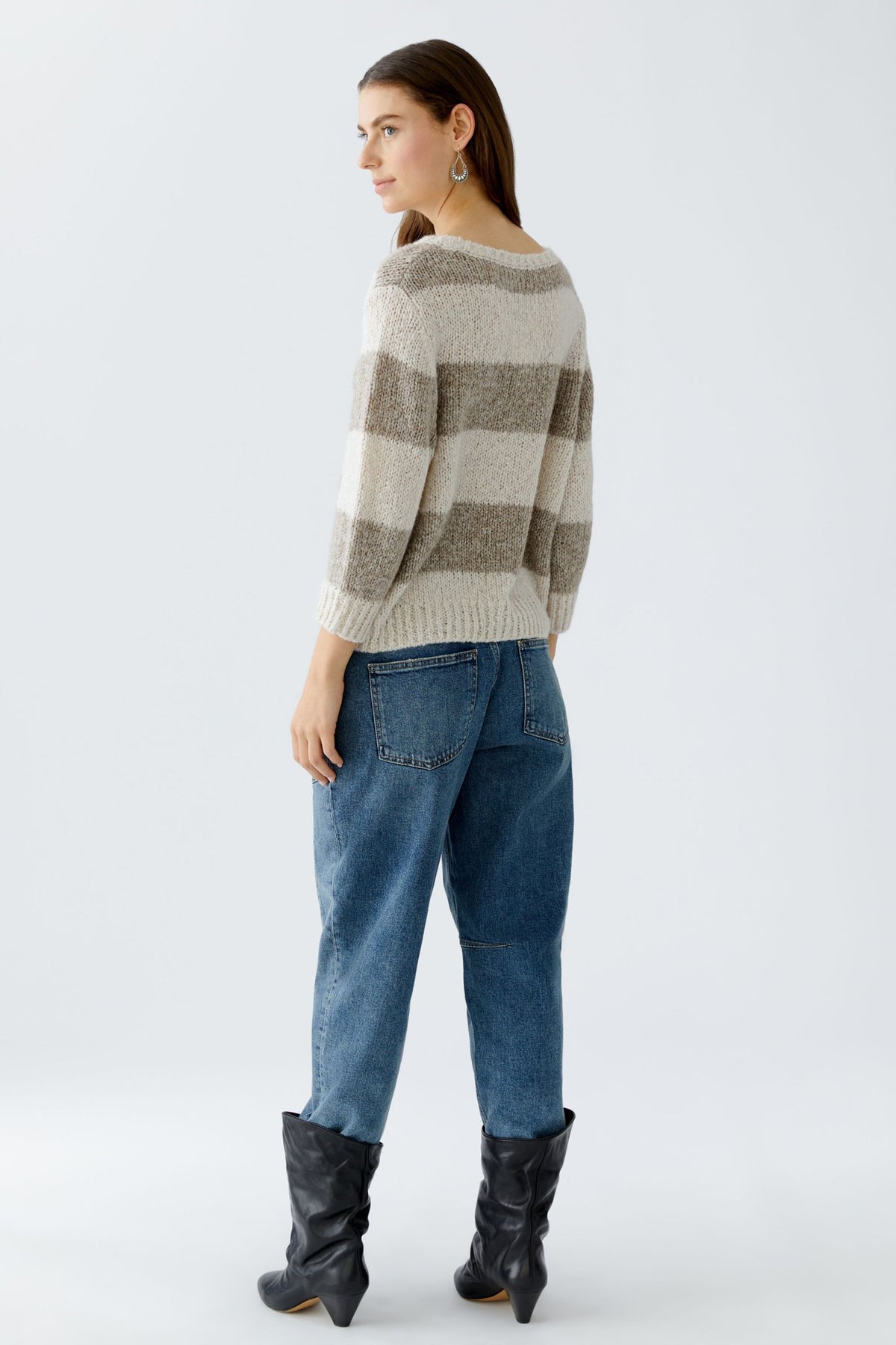 Oui Strickpullover Lt Stone Taupe
