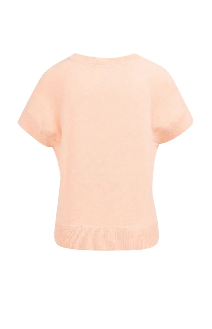 Kurzärmeliger Pullover mit Ziernähten