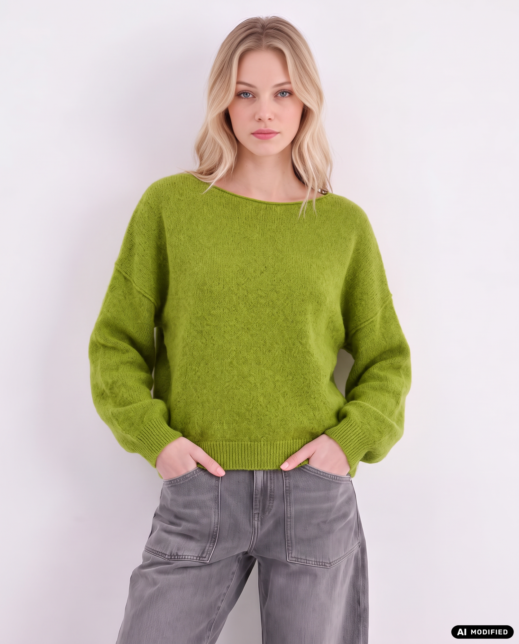 Strickpullover mit Rollkanten