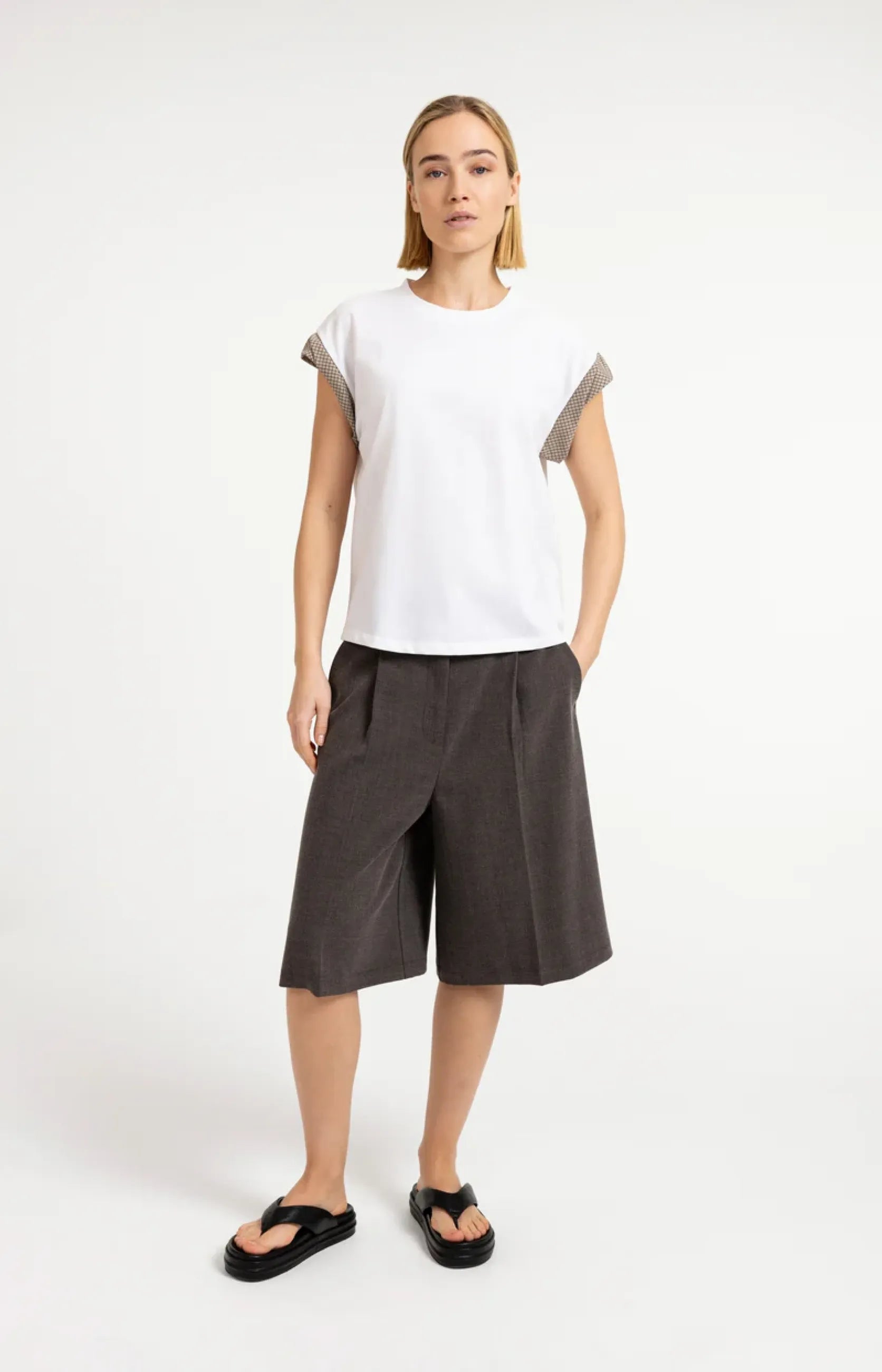Bermudashorts mit Bundfalten