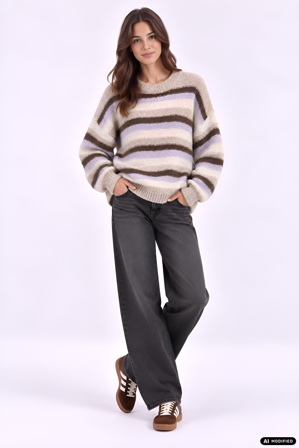 Strickpullover mit Streifen