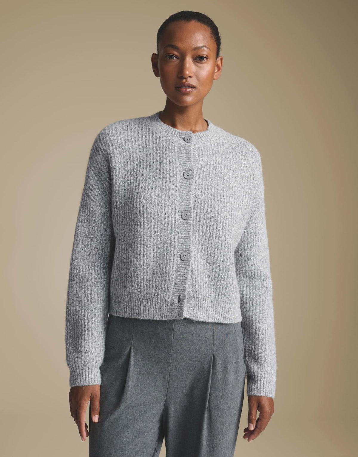 Strickjacke aus Wolle Mohair Mix
