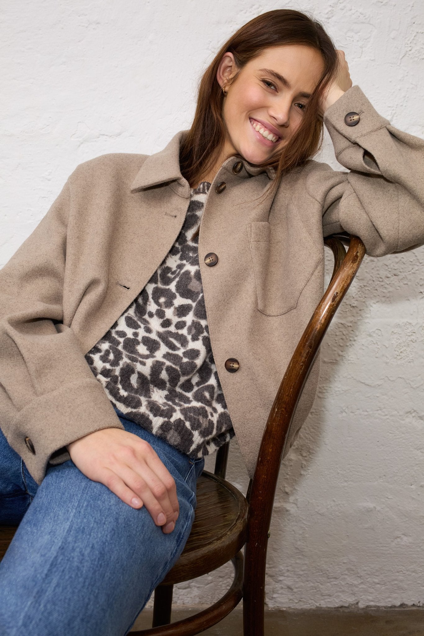 Strickjacke mit Leopardenmuster
