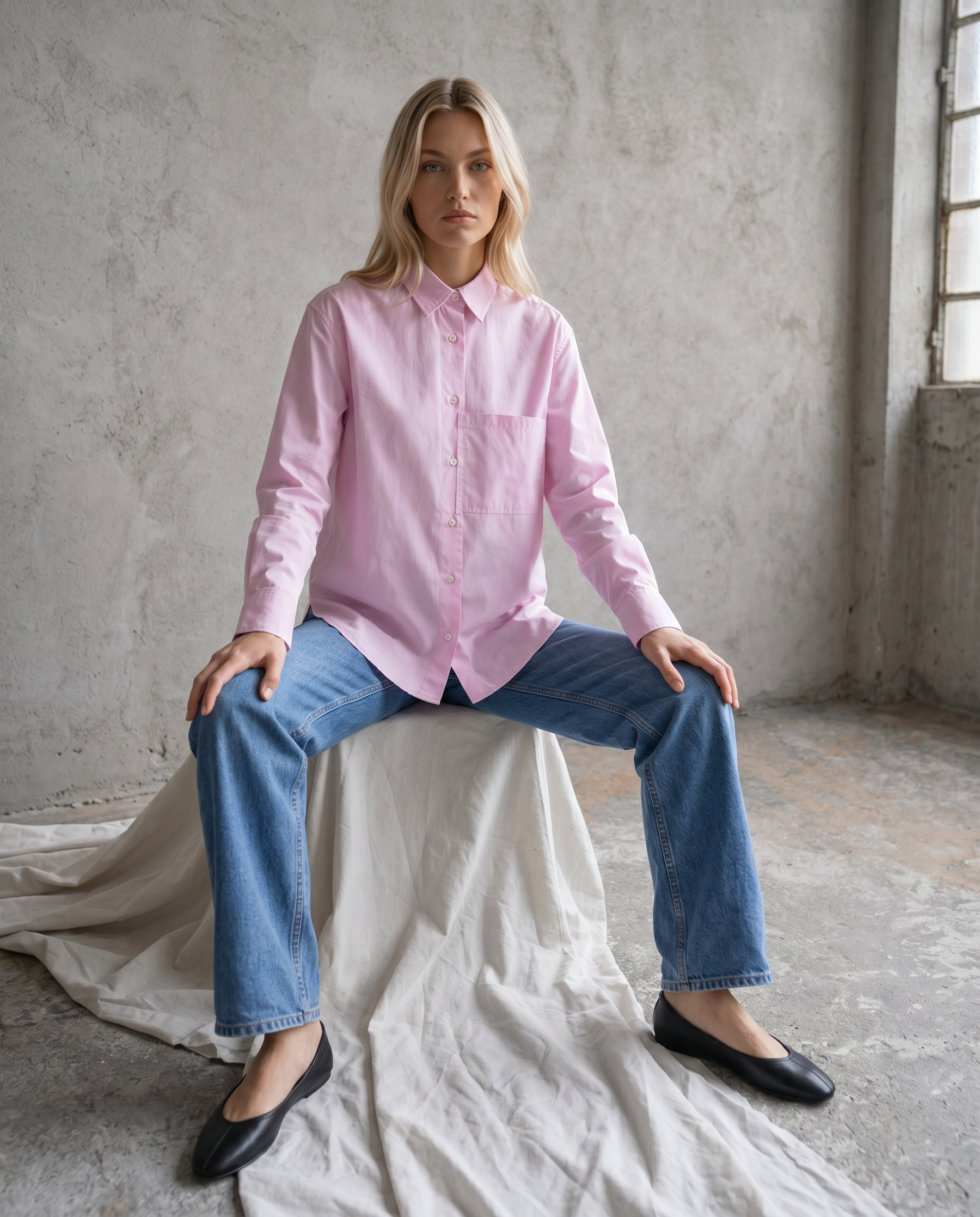 Bluse mit Brusttasche
