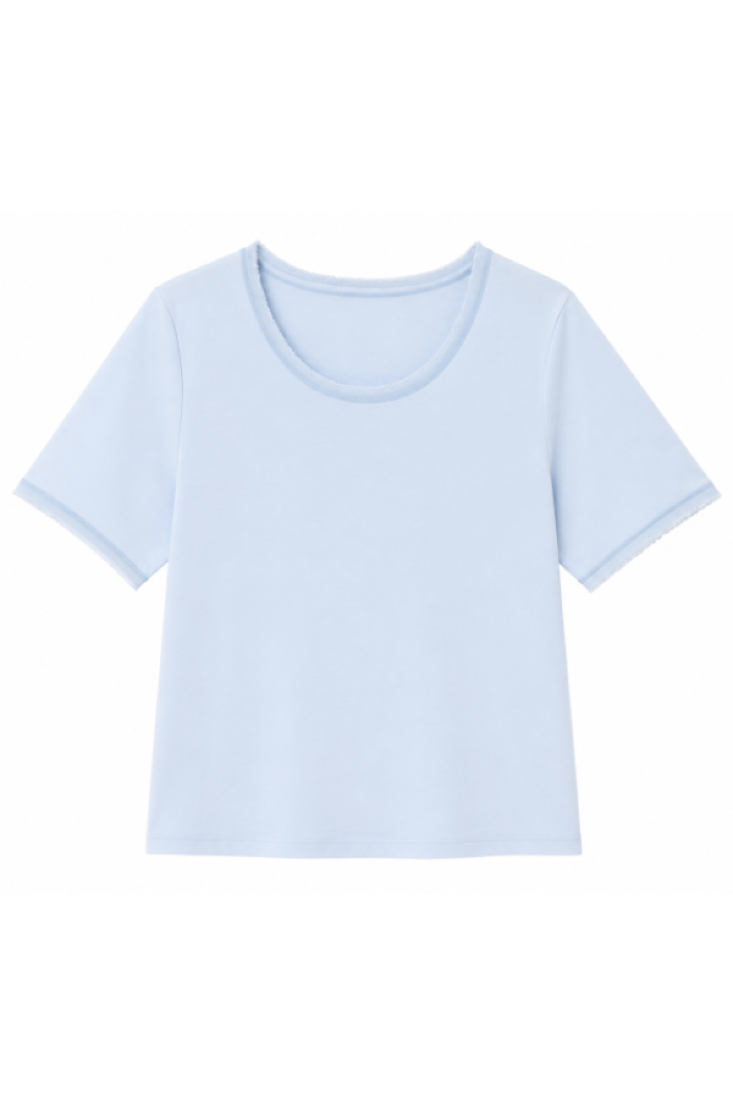 T-Shirt mit Fransensaum