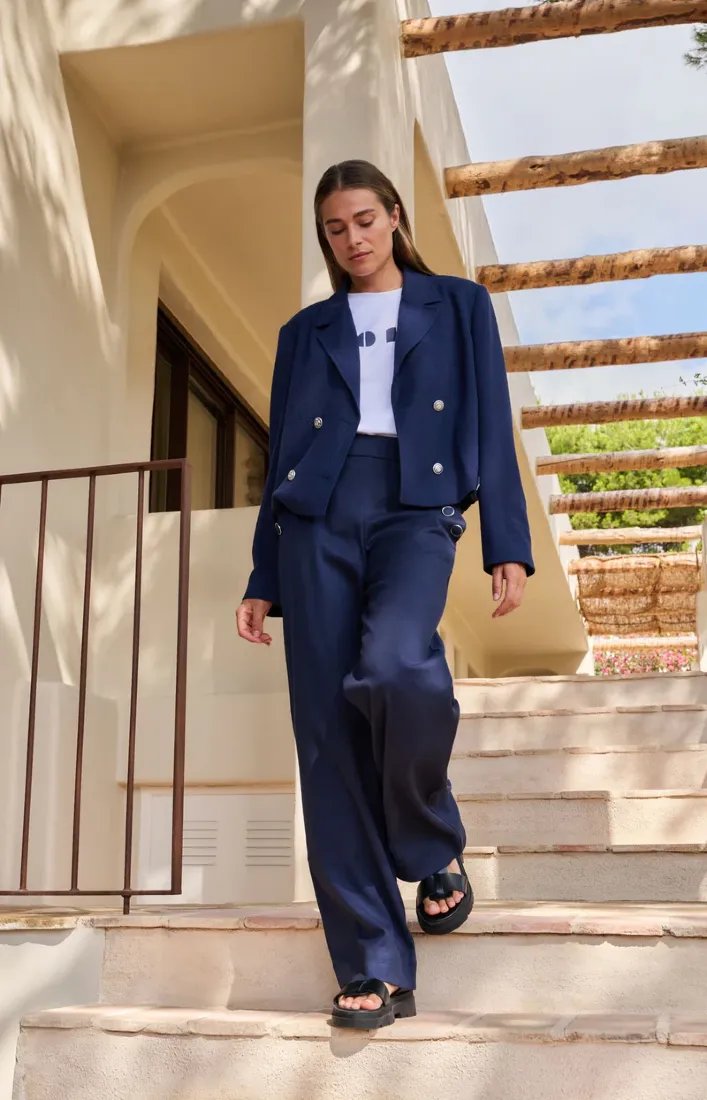 Yaya Hosen Navy Blazer Blue