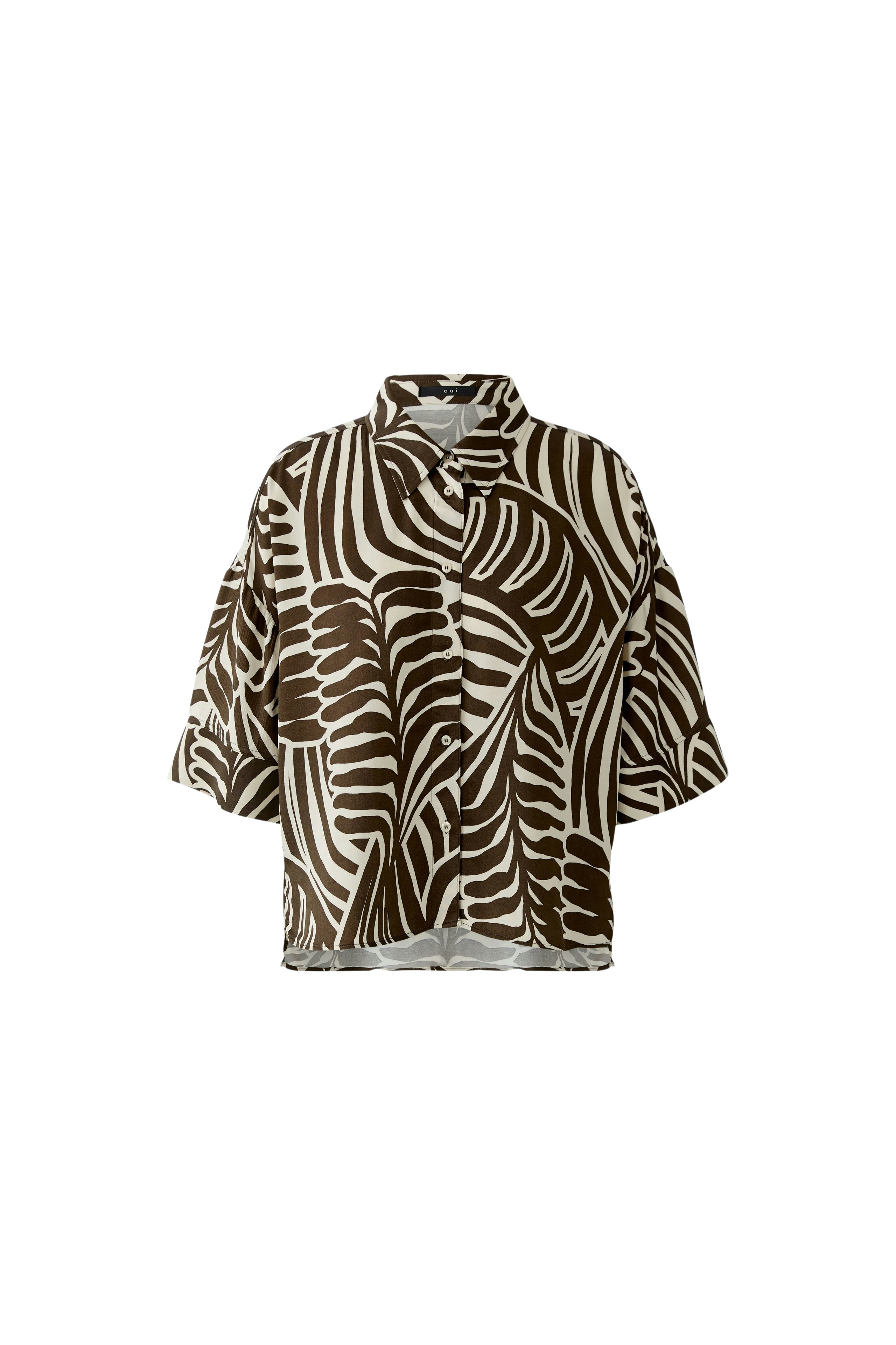 Bluse mit Blätterdruck
