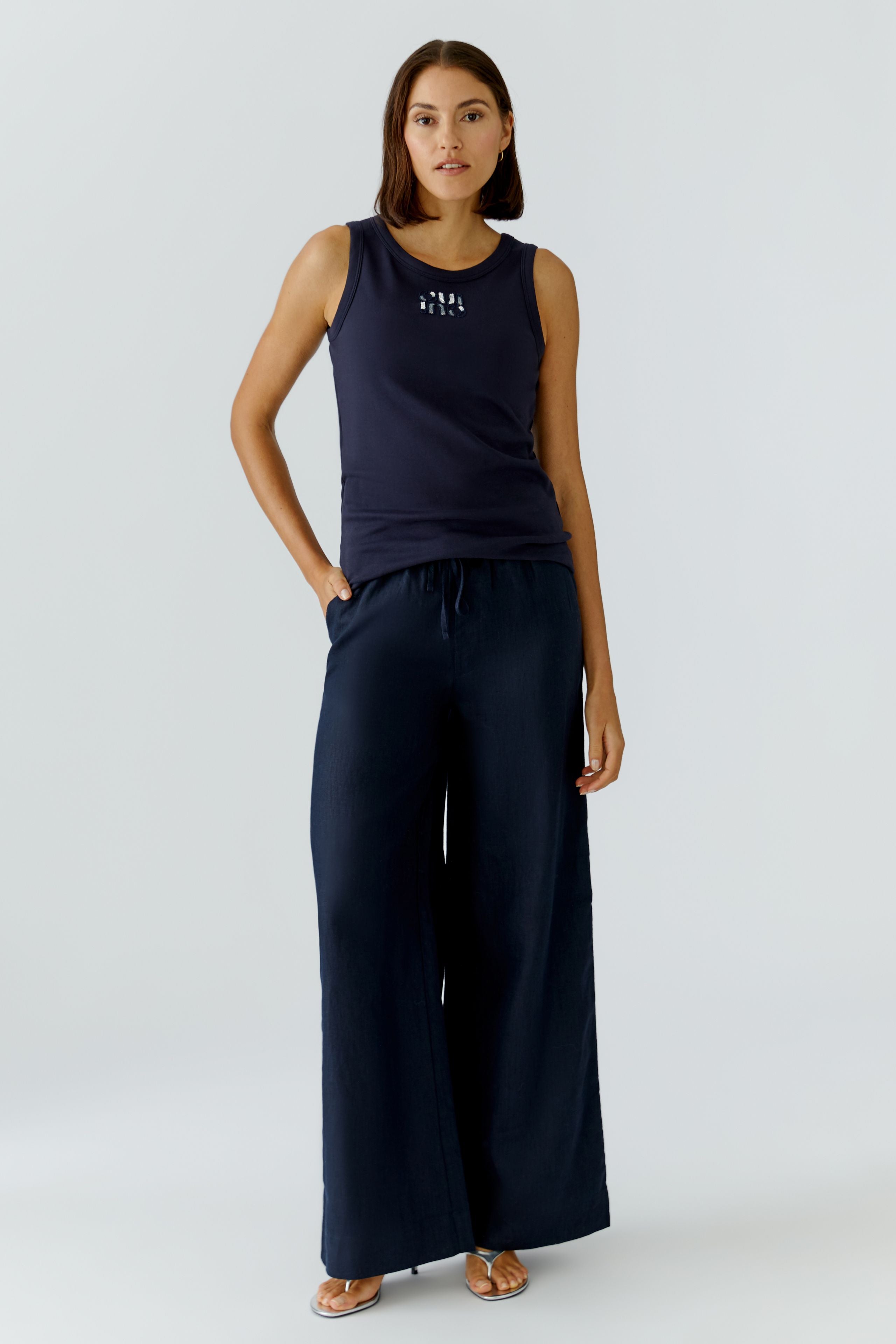 Tanktop mit Logo-Applikation