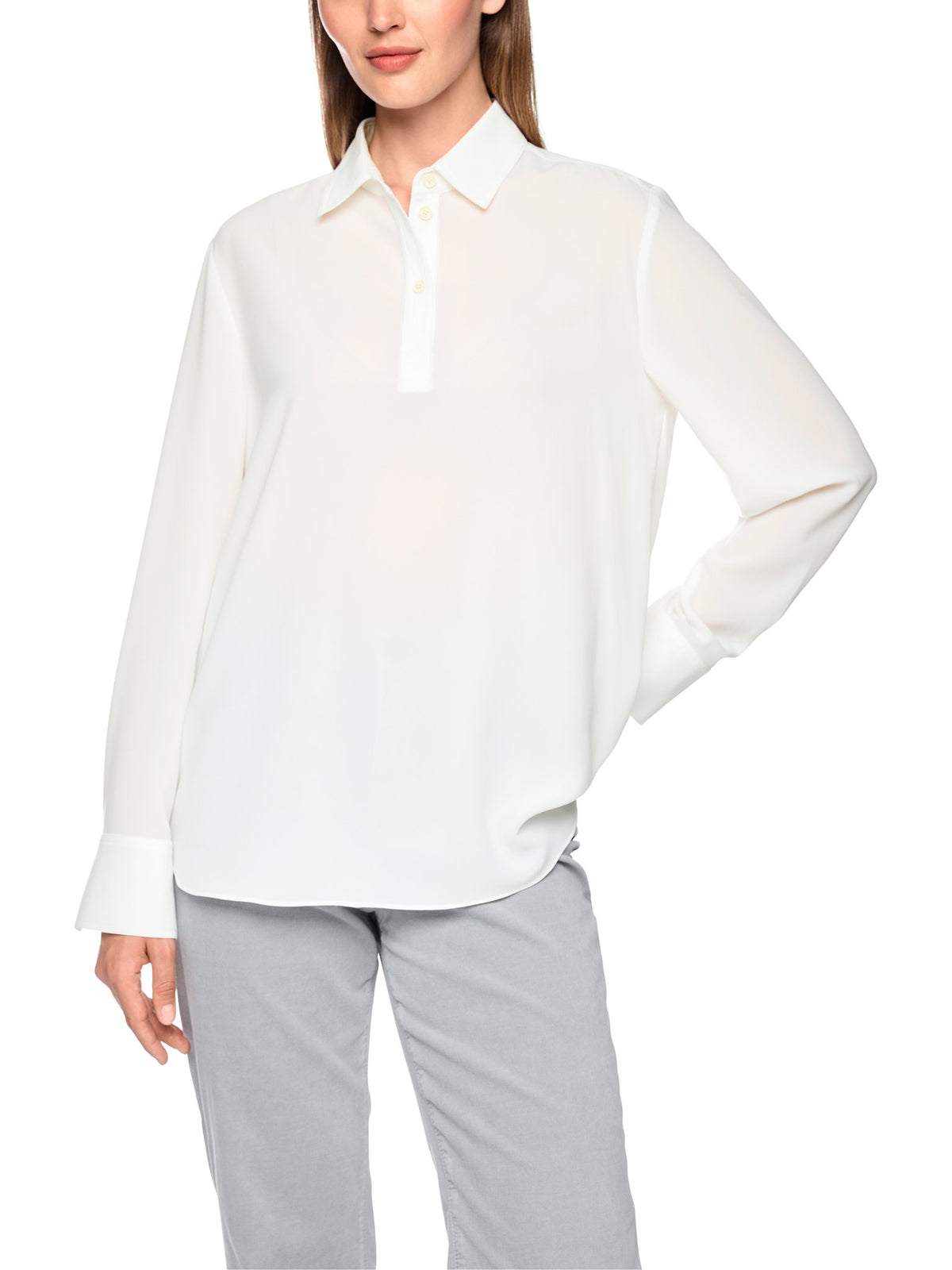 Bluse mit halber Knopfleiste