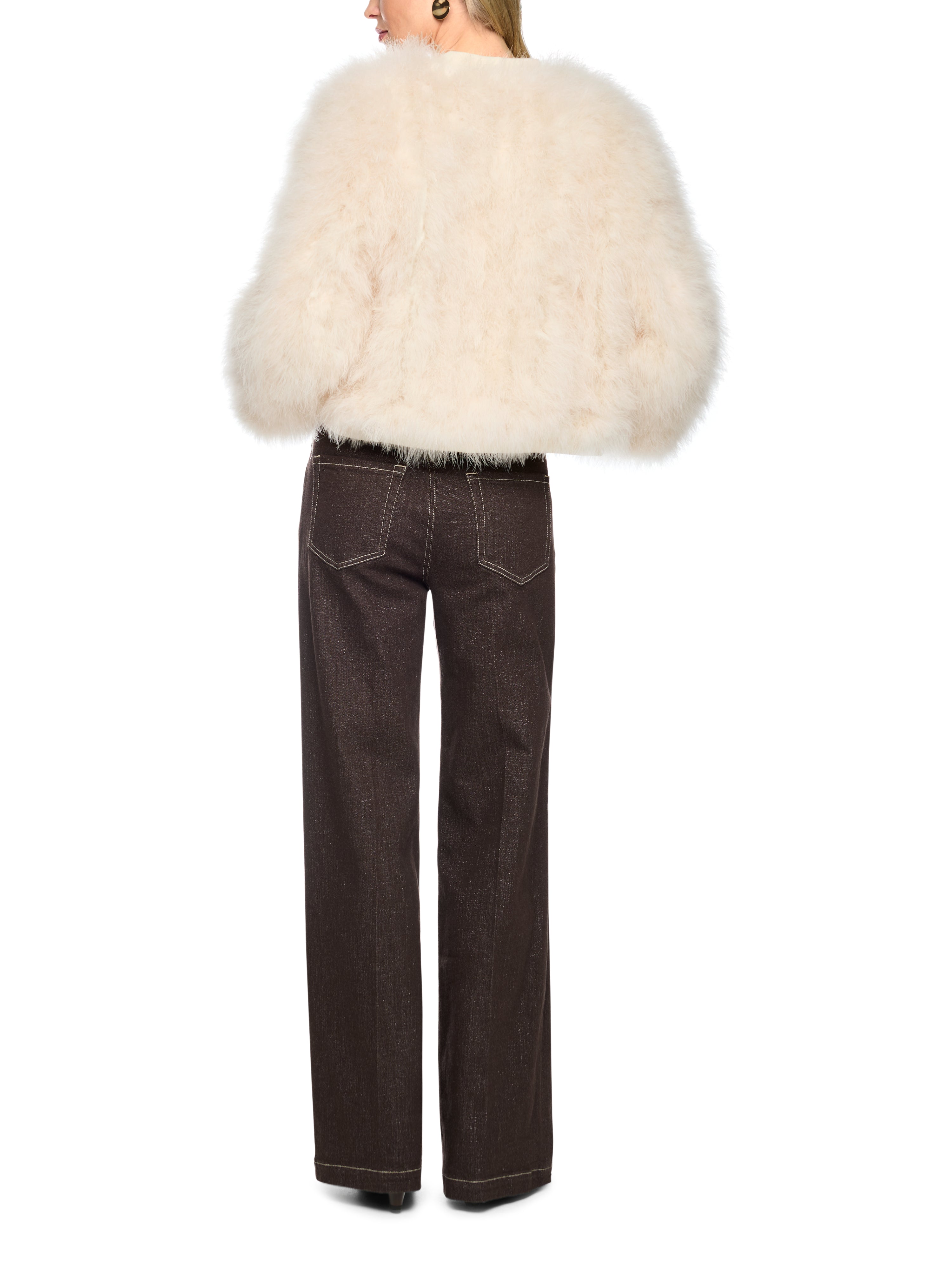 Kurze Jacke mit Federn
