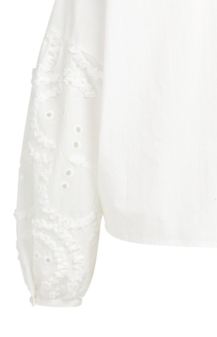 Bluse mit bestickten Ärmeln