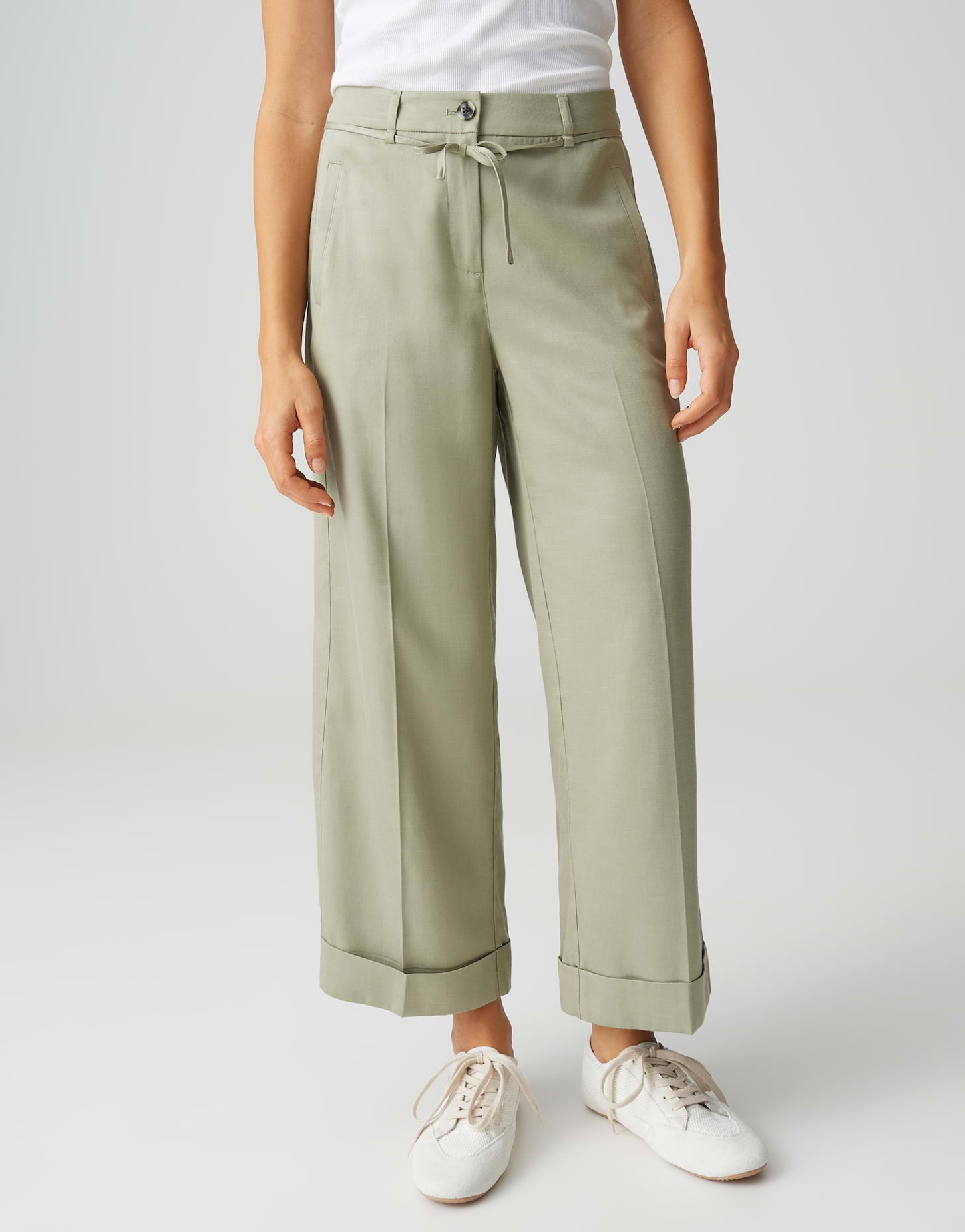 Opus Wide Leg Pale Olive
