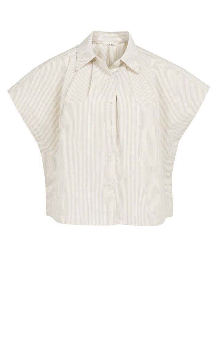 Ärmellose Bluse mit Zierknöpfen