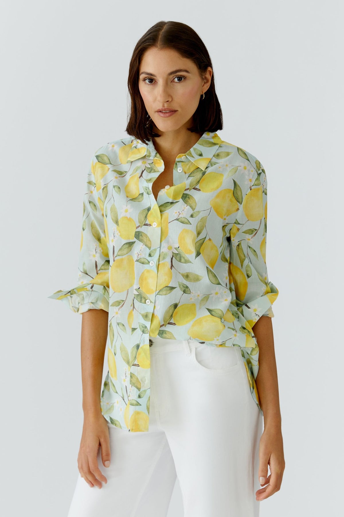Bluse mit Zitronenprint