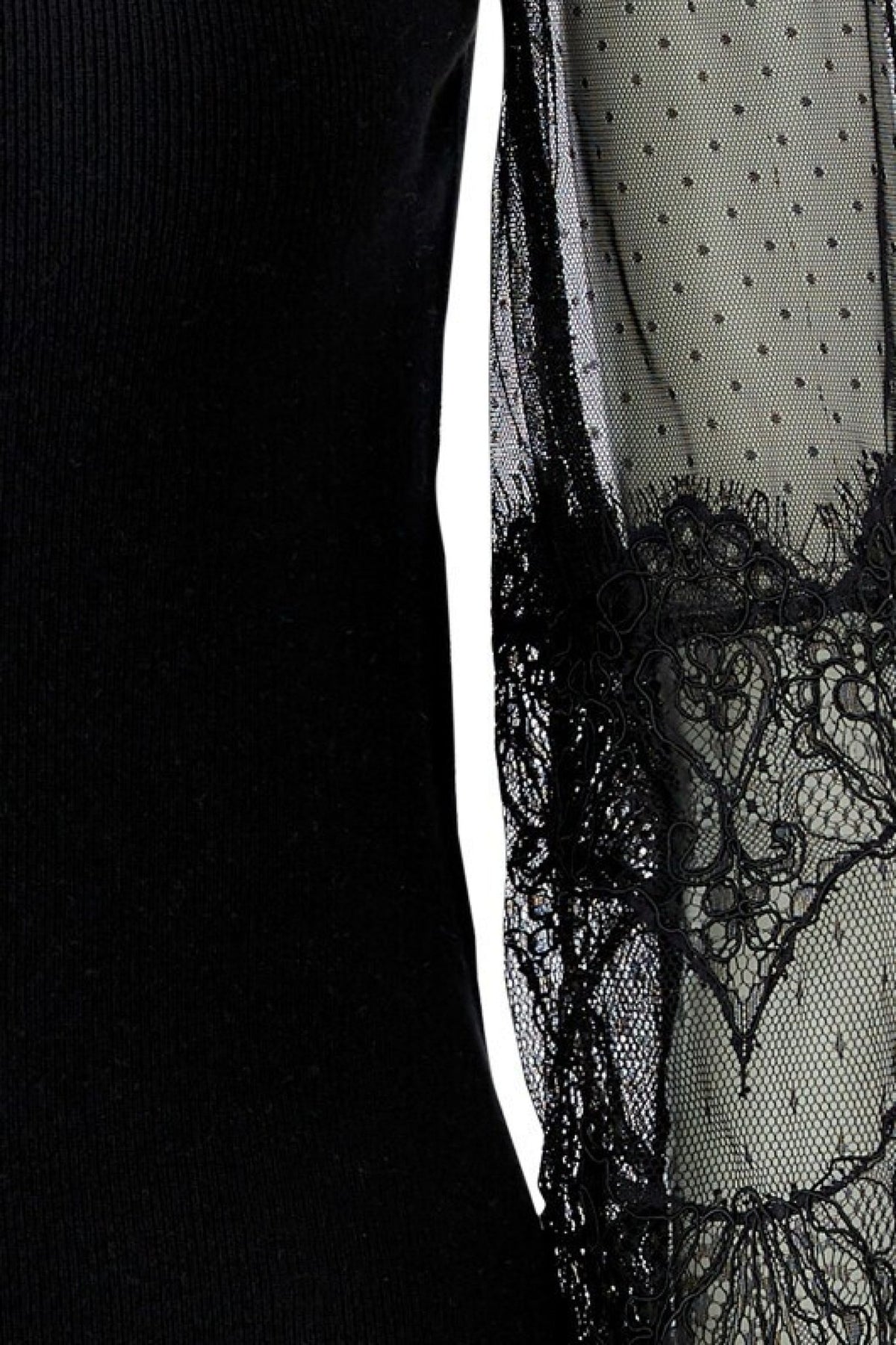 Pullover mit transparentem Spitzenärmeln