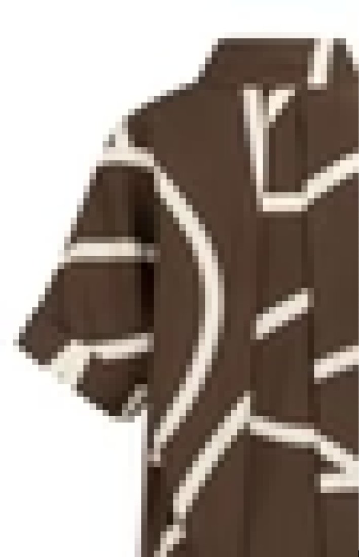 Kurzärmeliges Kleid mit Print und Polokragen