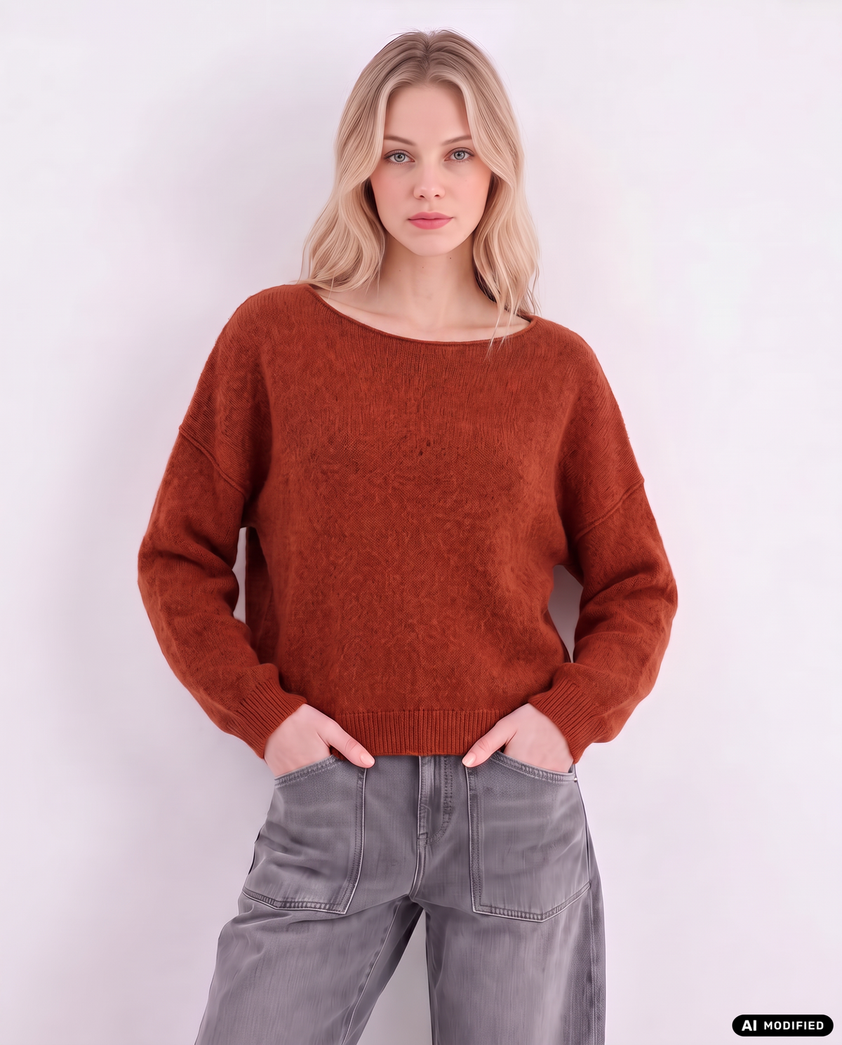 Strickpullover mit Rollkanten