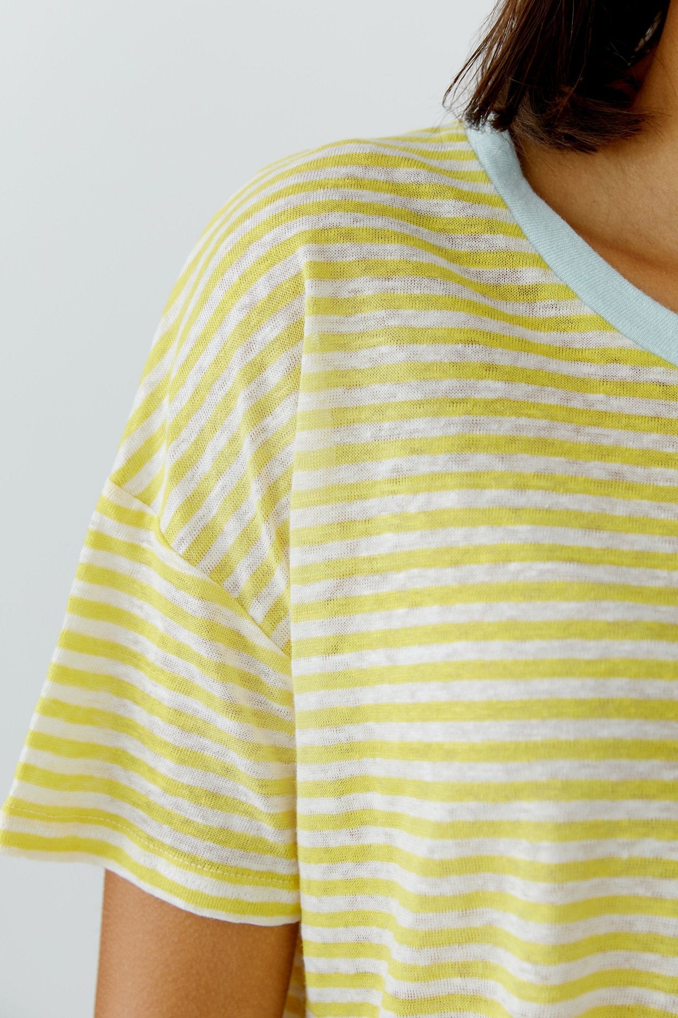T-Shirt aus Leinen mit Streifen