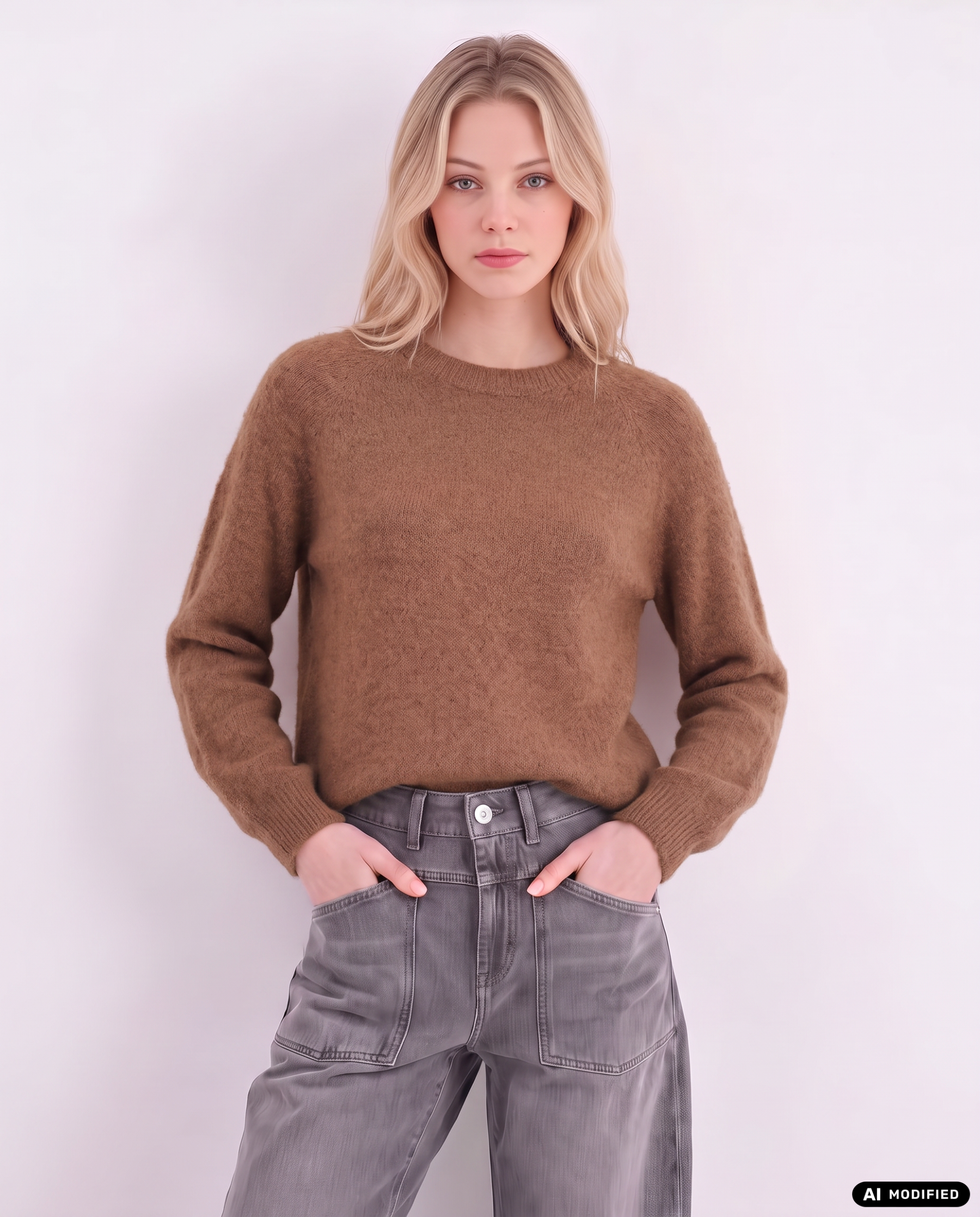 Strickpullover mit Rundhalsausschnitt