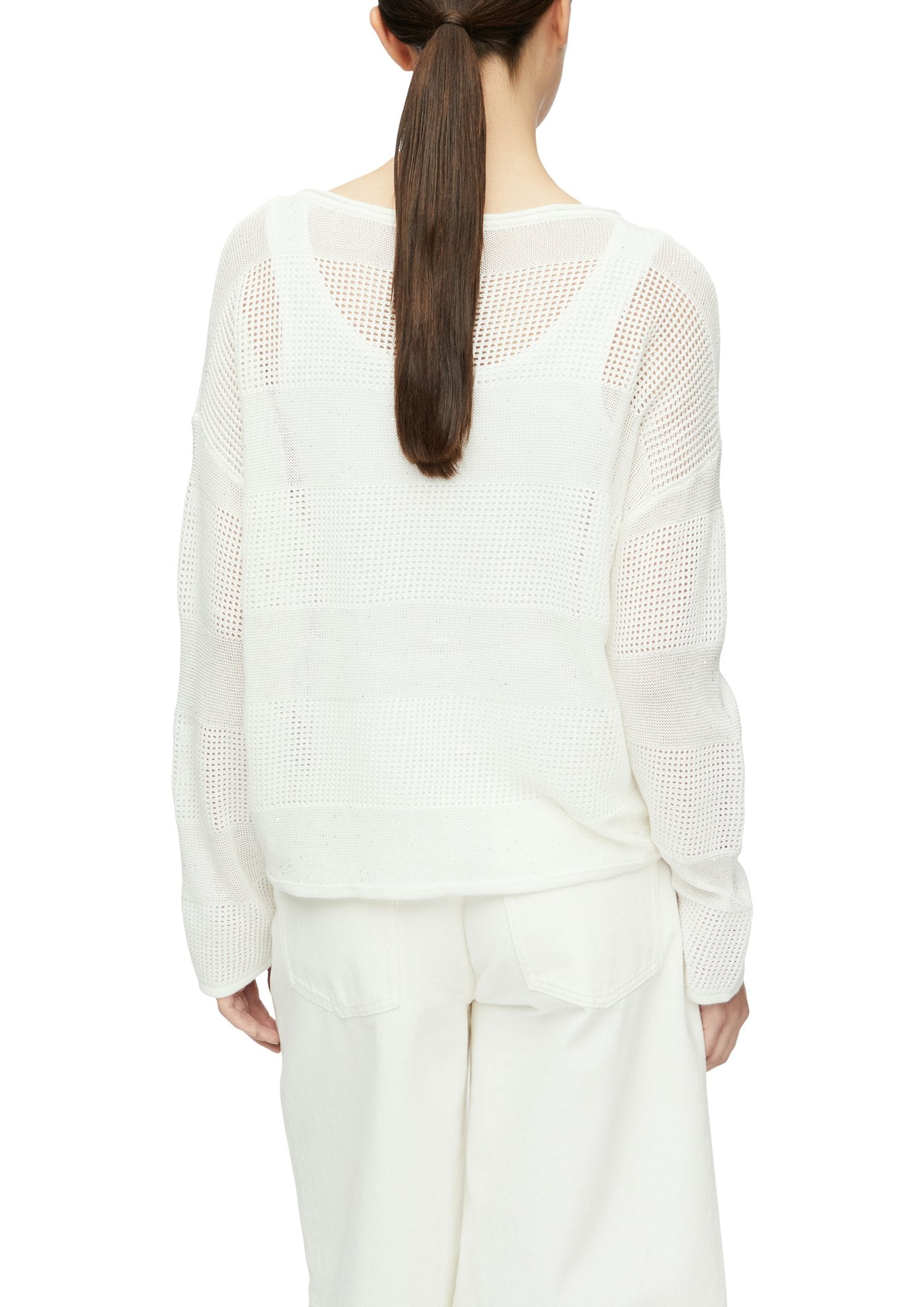 Pullover aus Ajourstrick mit feinen Pailletten