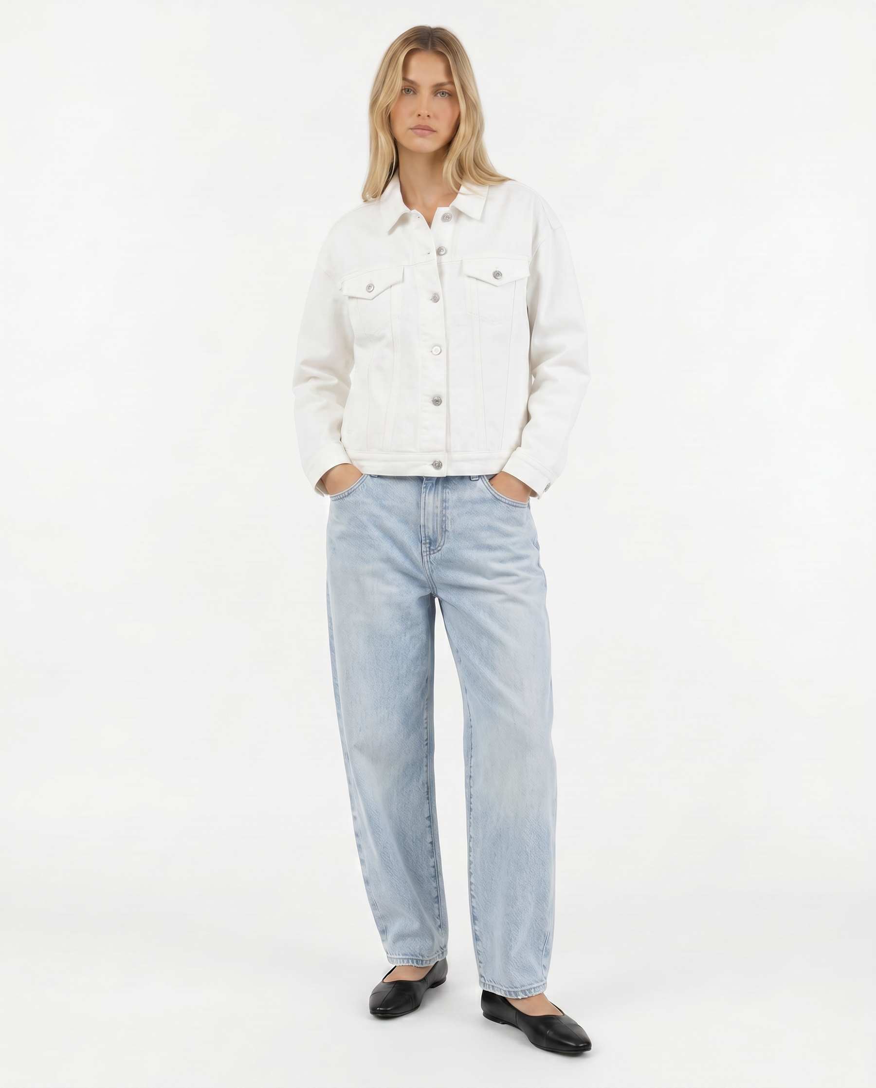 Jeansjacke mit Palmen