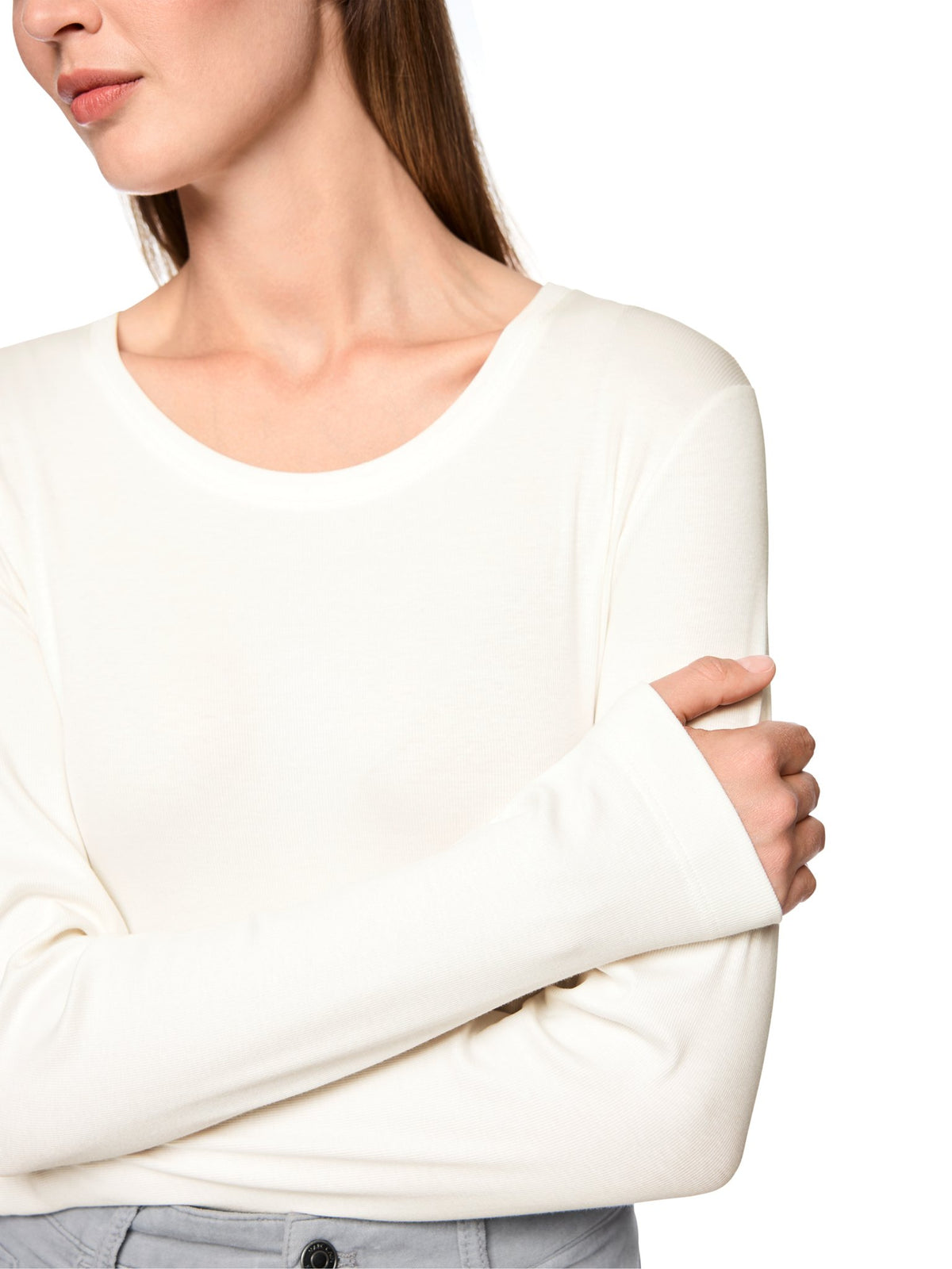 Longsleeve aus Rippstrick