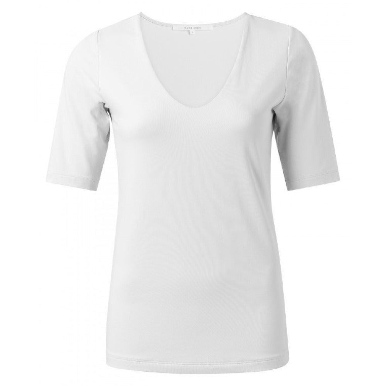 T-Shirt mit rundem V-Ausschnitt