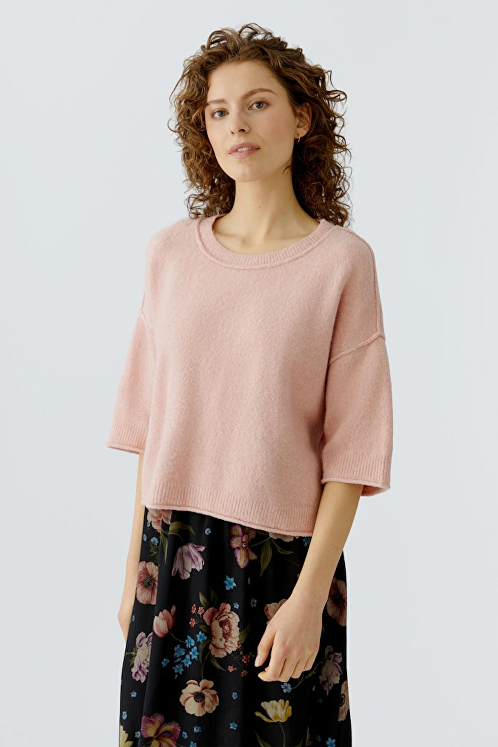 Oui Strickpullover Dusty Rose