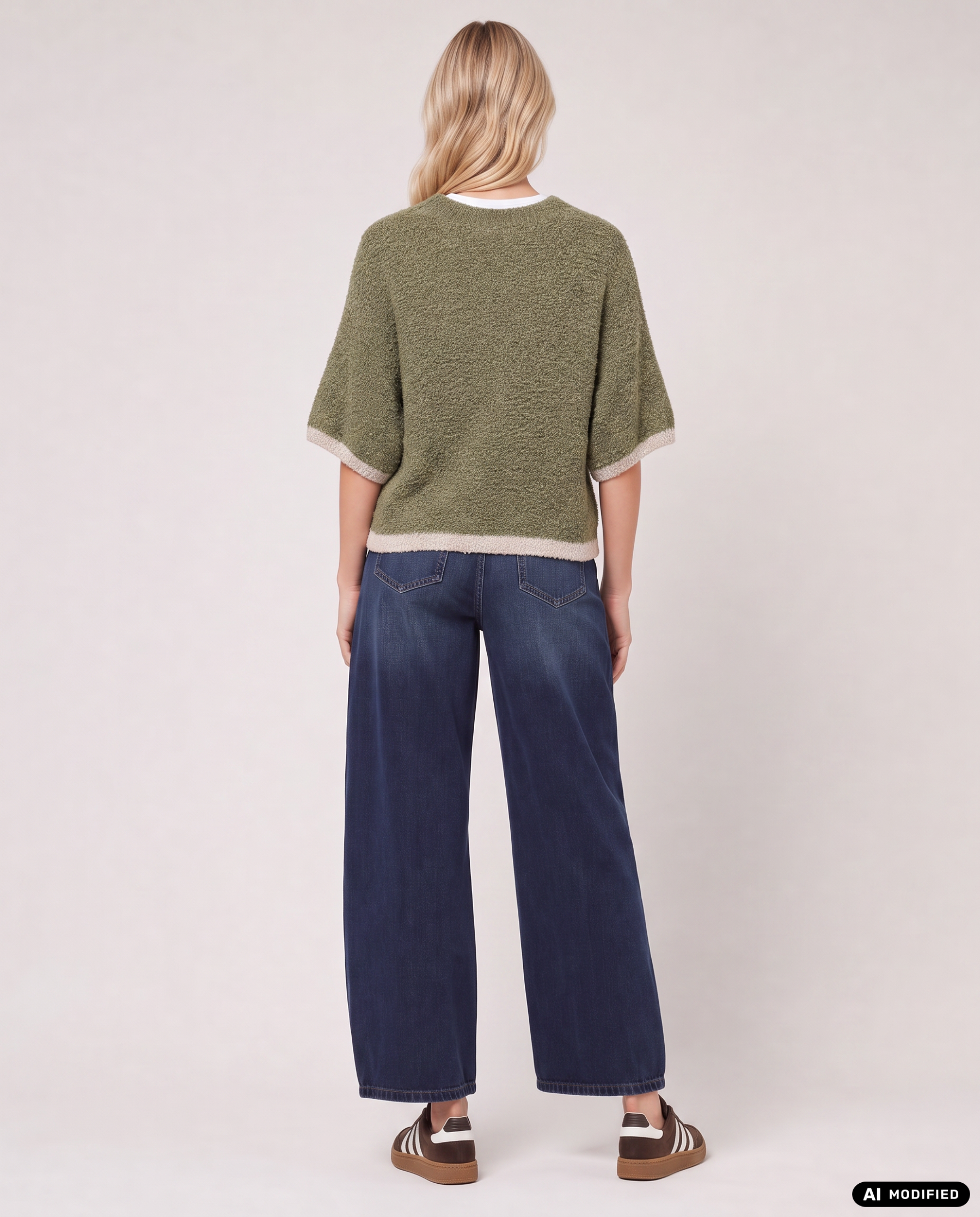 Strickpullover mit Kontrastblenden