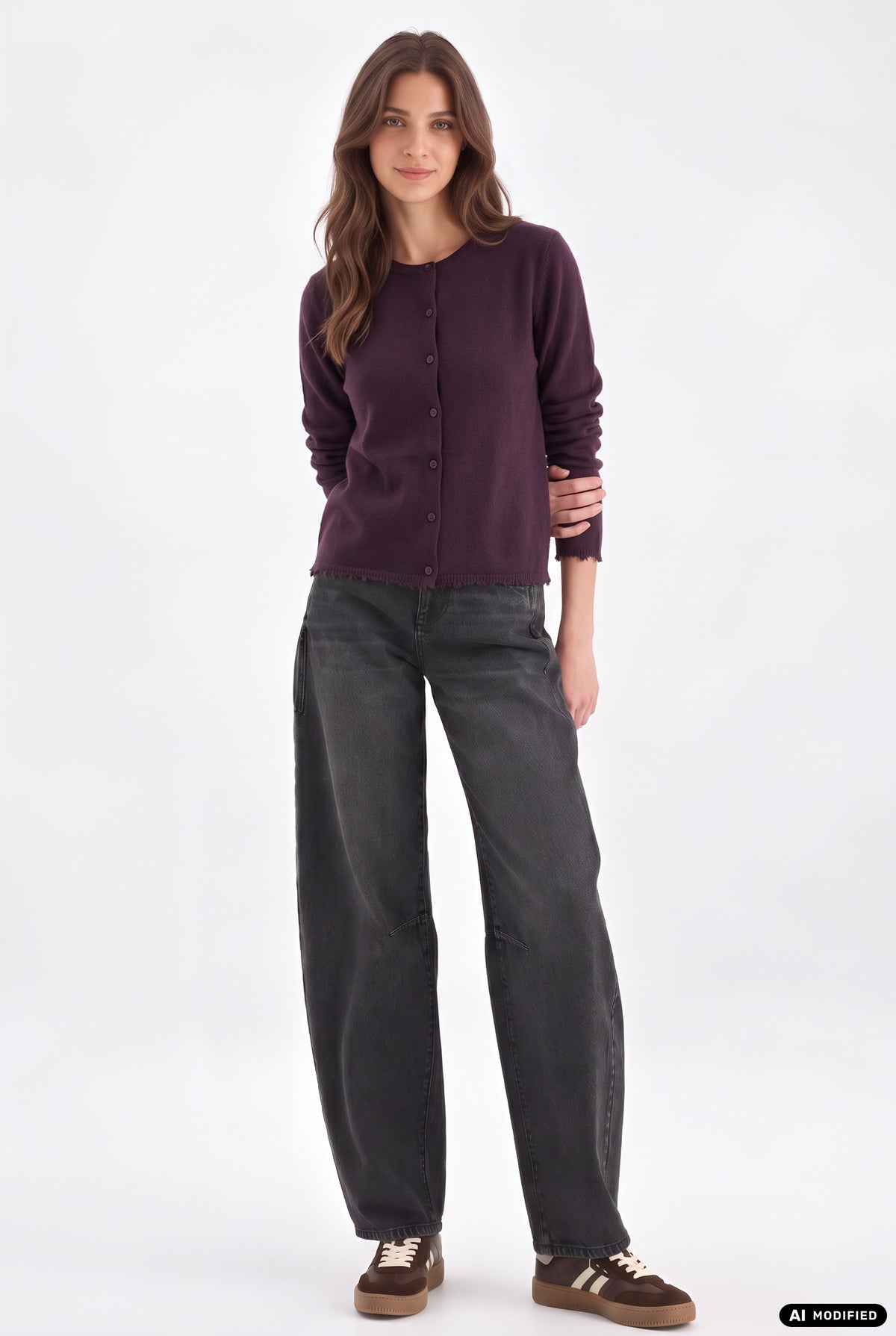 Strickjacke mit Zick-Zack Kanten