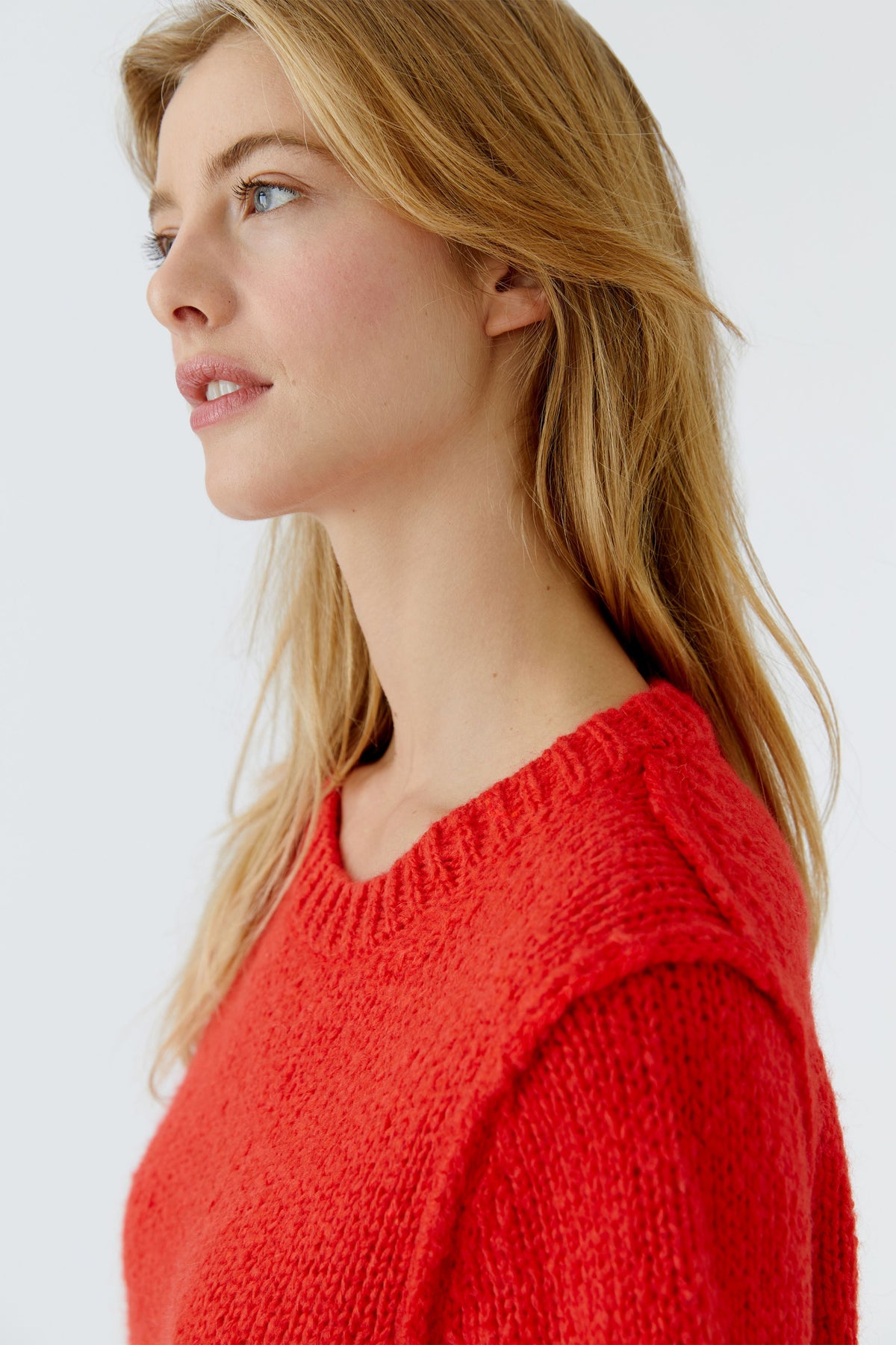 Oui Strickpullover Red Rose