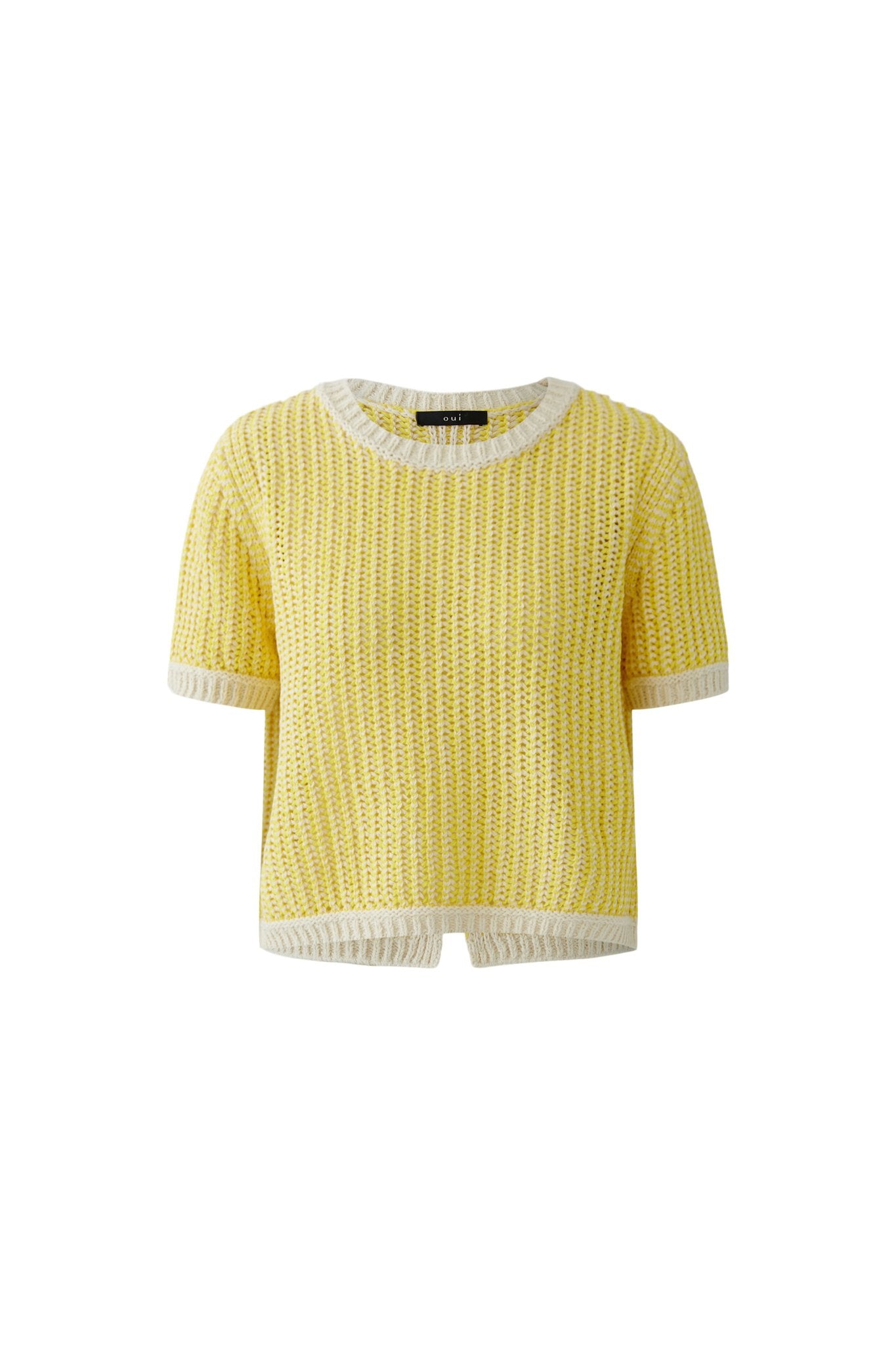 Kurzarm Strickpullover in bi-color