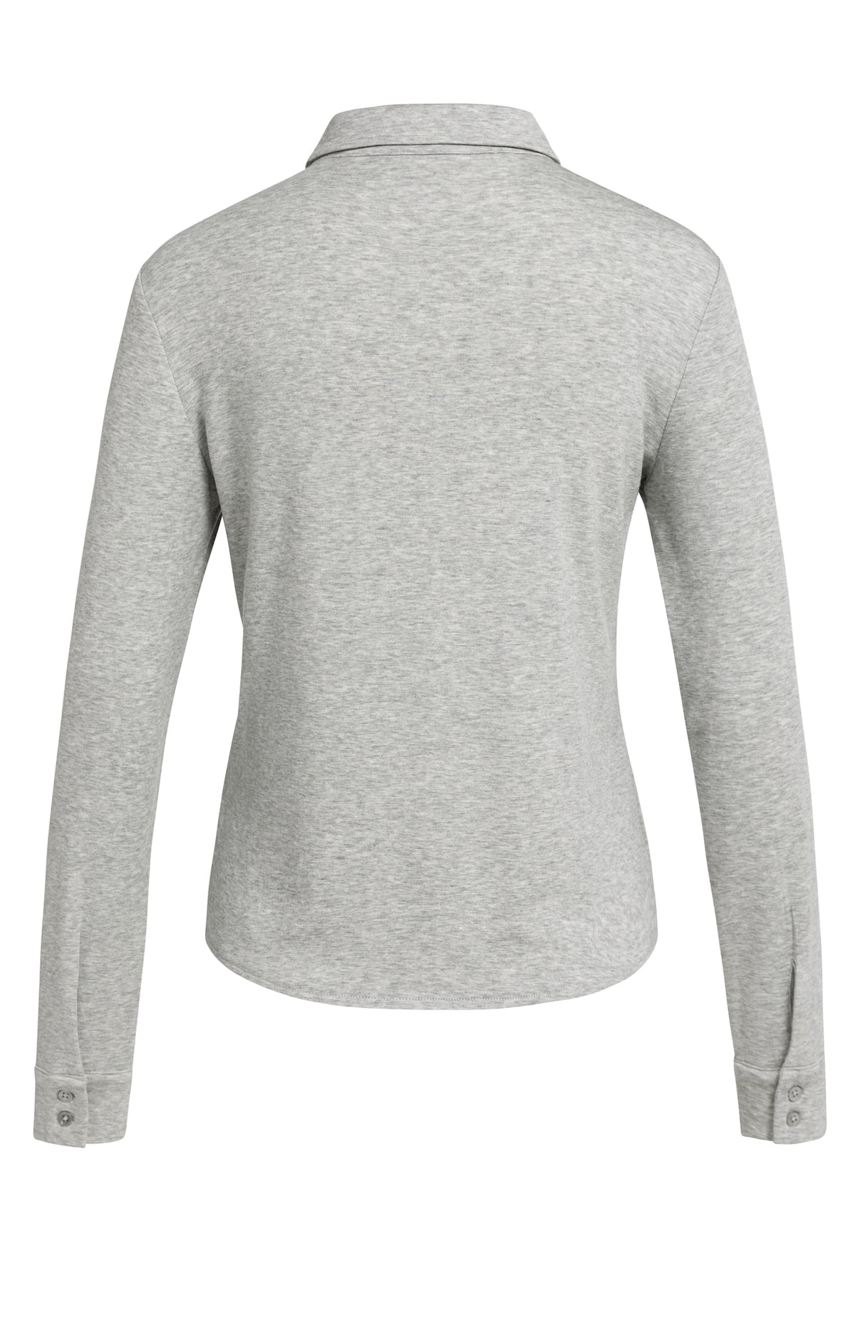 Melierte Jersey-Bluse mit Kragen