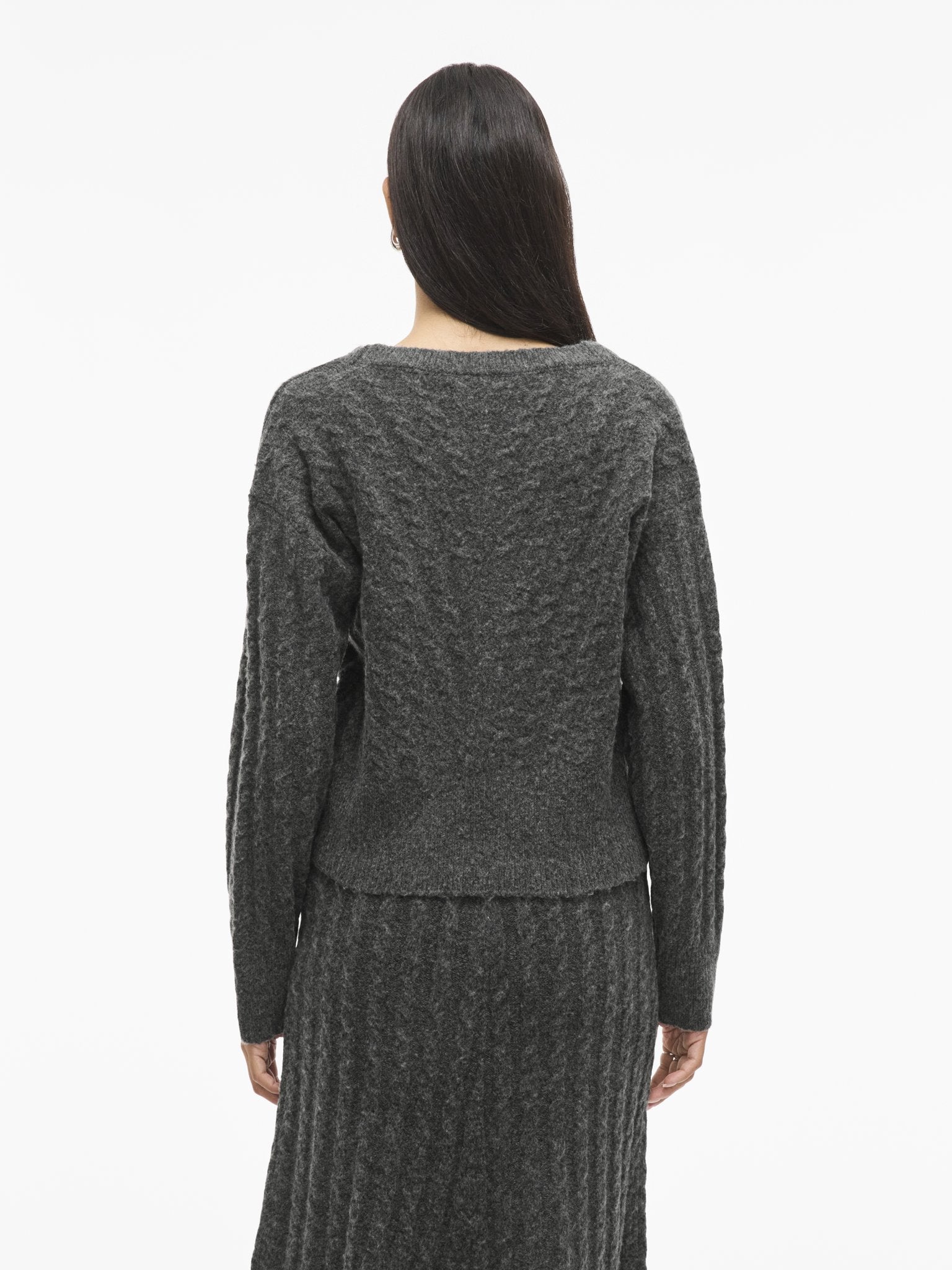 VILA Strickjacken Dark Grey Melange