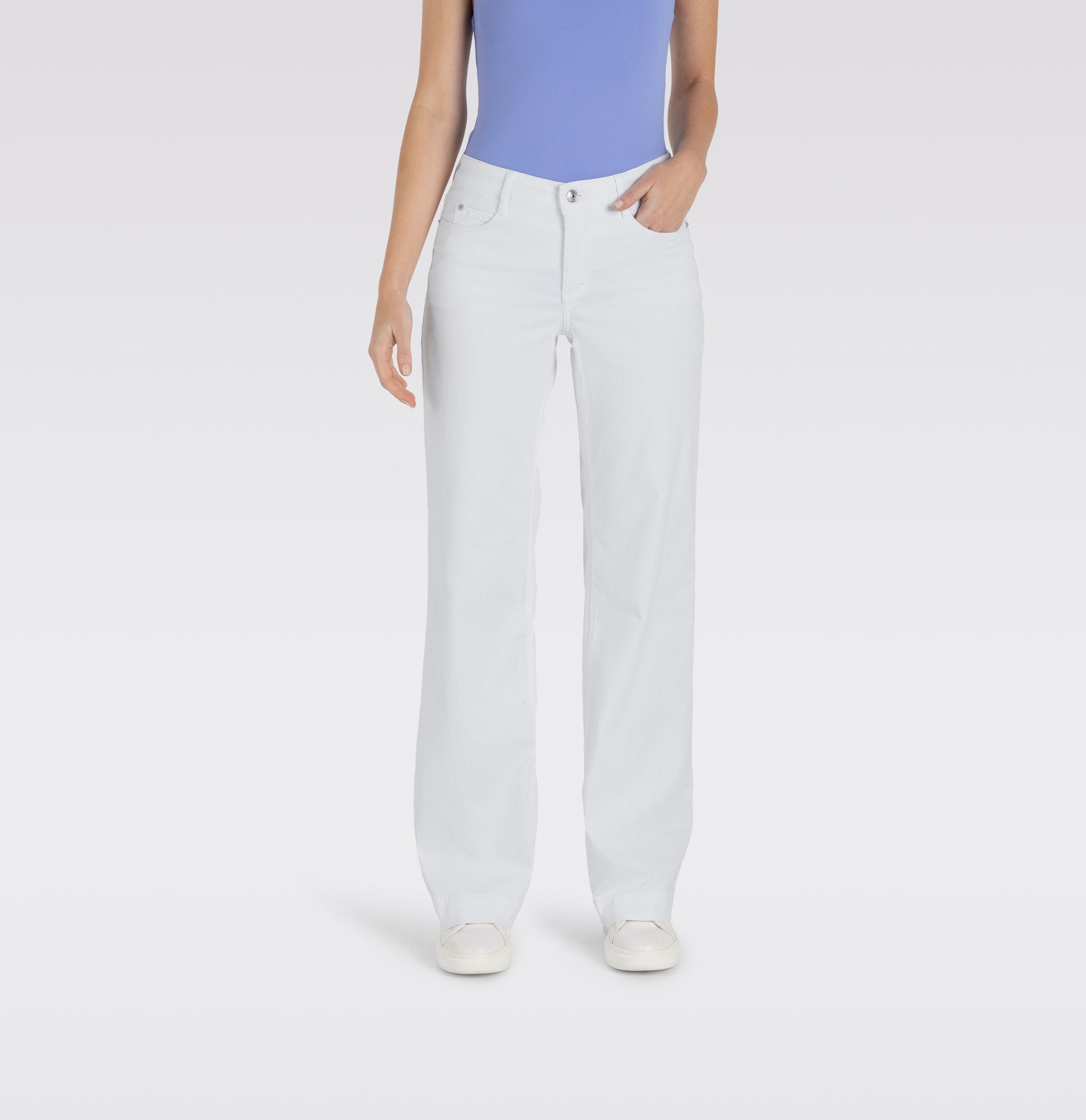 MAC Wide Leg White Denim