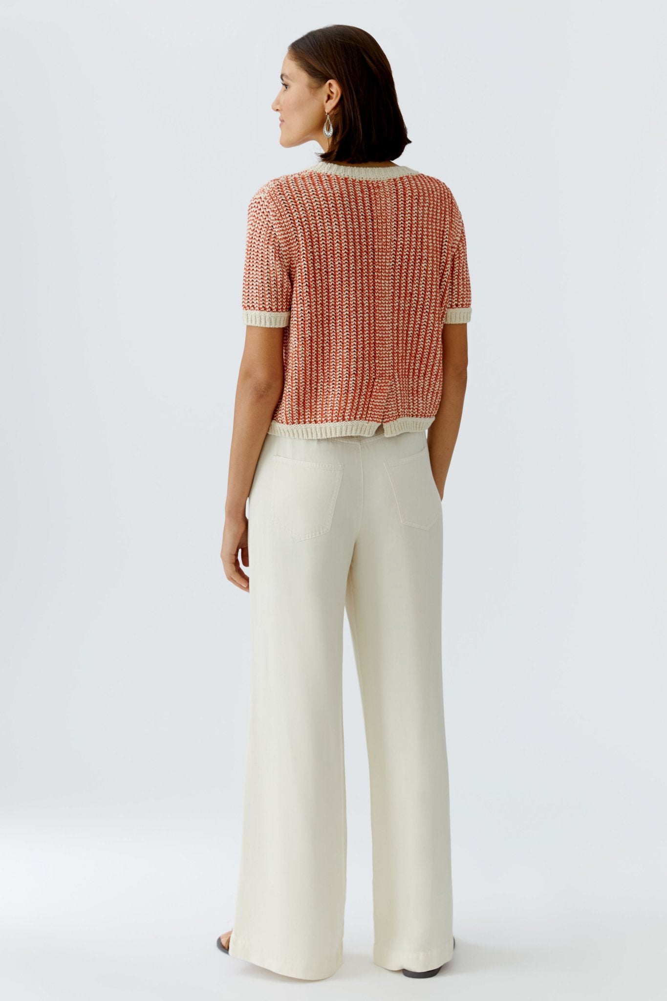 Oui Strickpullover Offwhite Aprico
