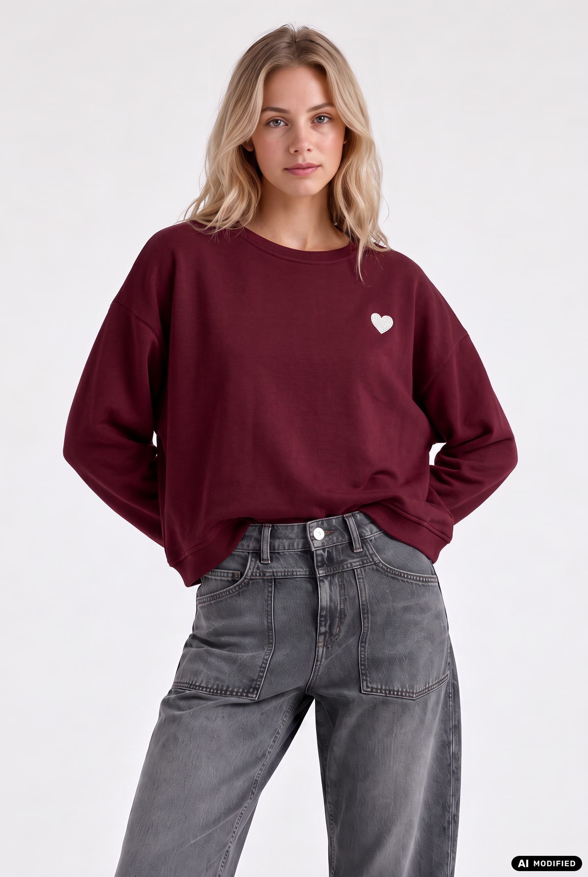 Sweatshirt mit Herzdetail