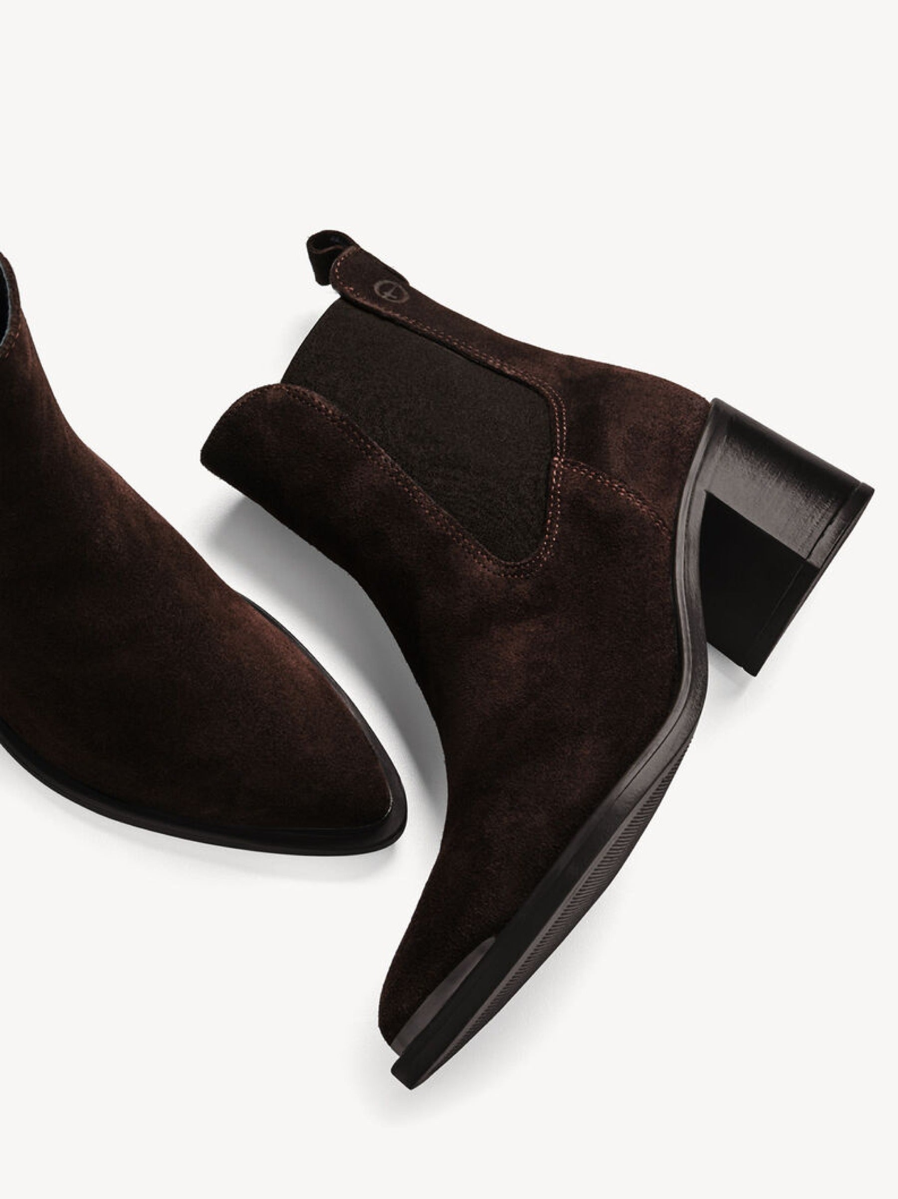 Leder Chelsae Boot mit Blockabsatz
