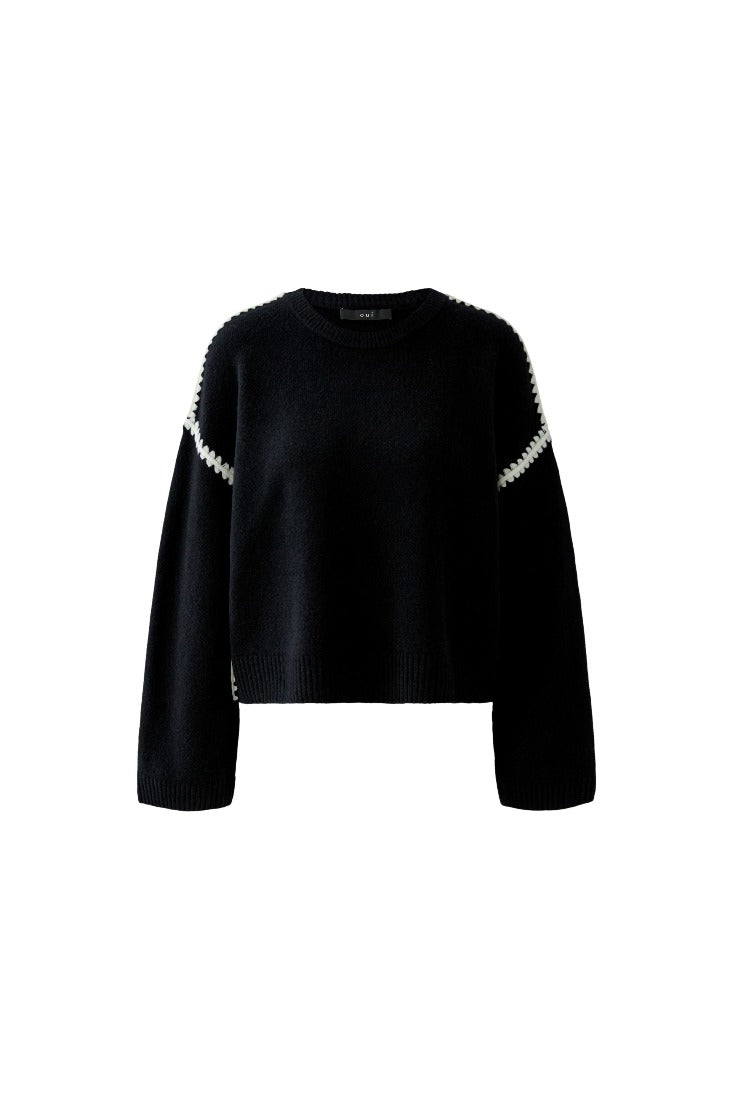 Strickpullover in Häkeloptik