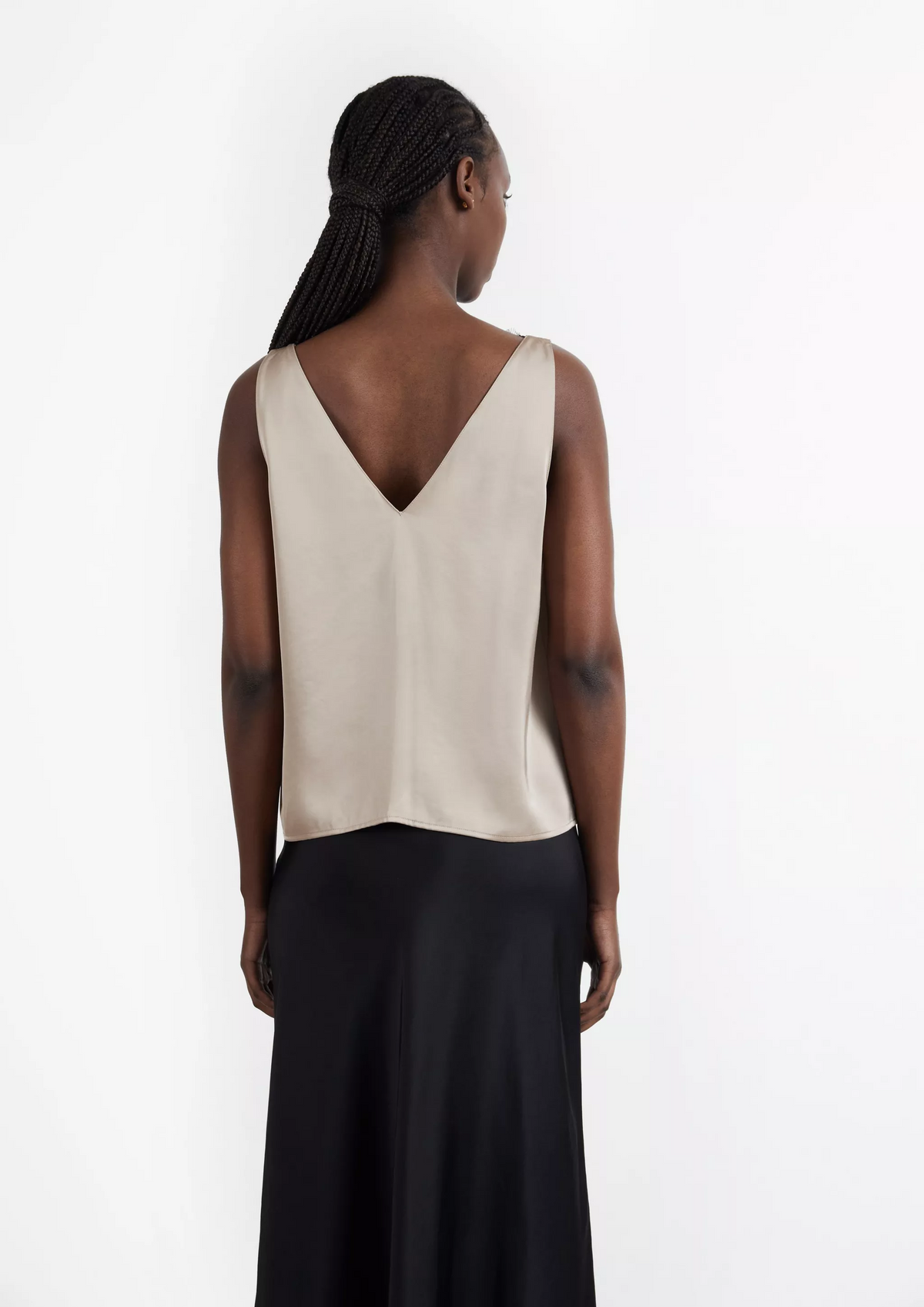 Satin Top mit Spitze