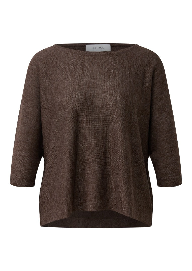 Comma Strickpullover Brown