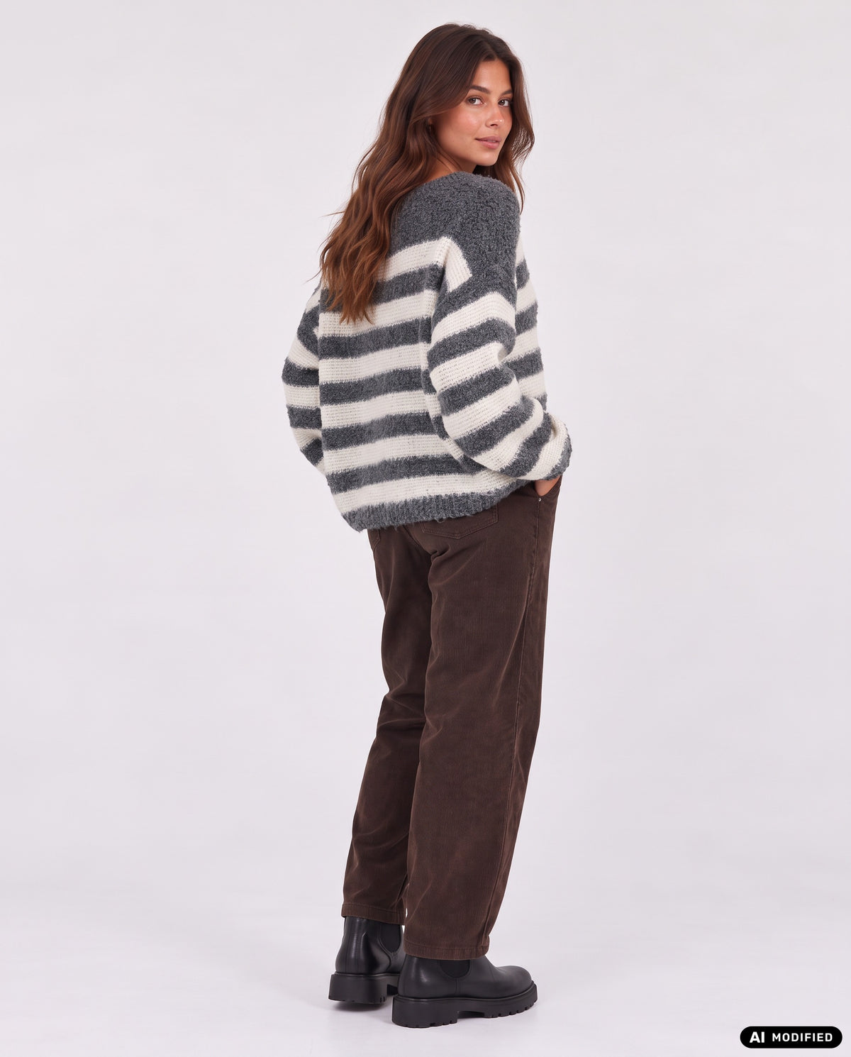 Strickpullover mit Streifen